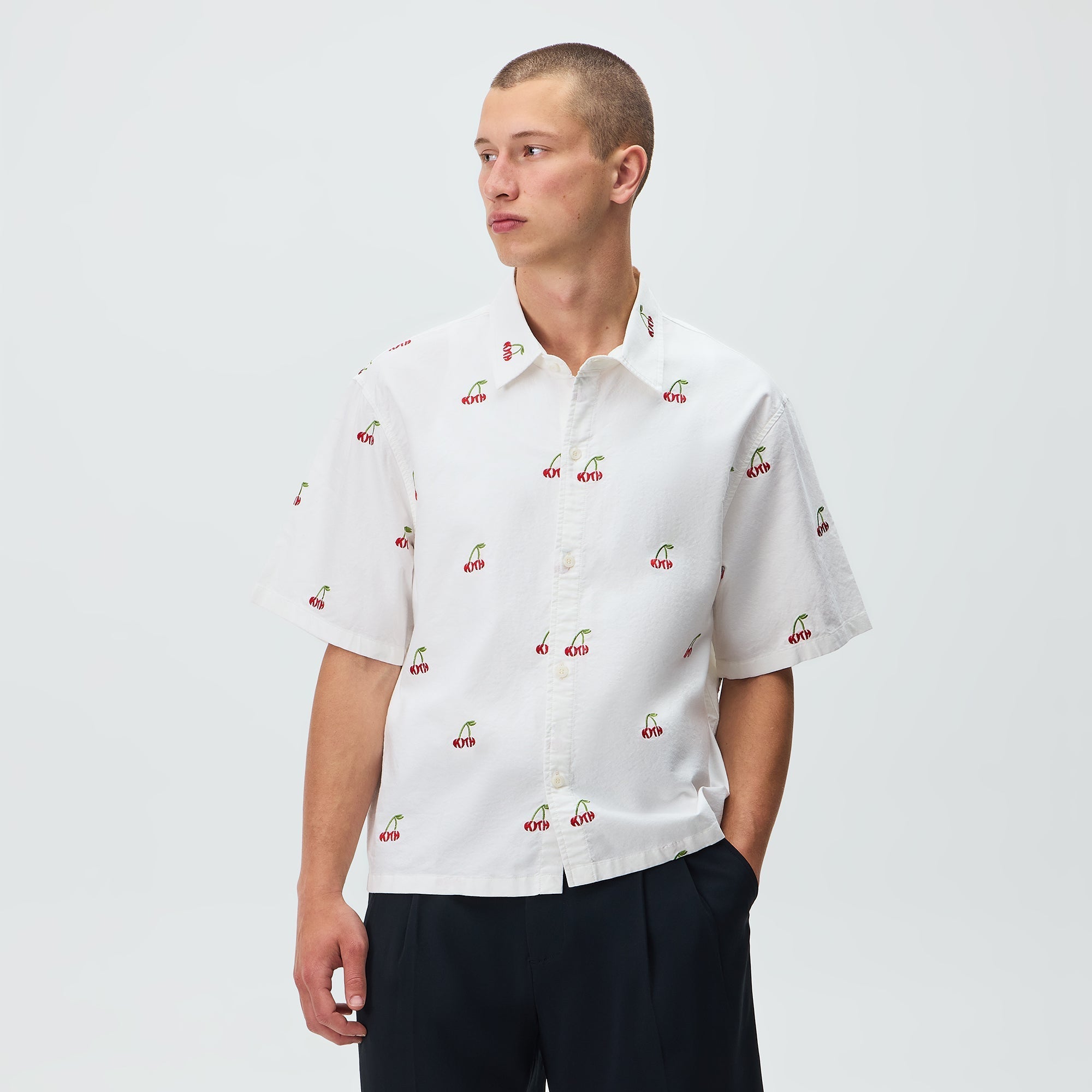 Kith Embroidered Cherry Oxford Cotton Harvey Shirt - Sandrift - PH