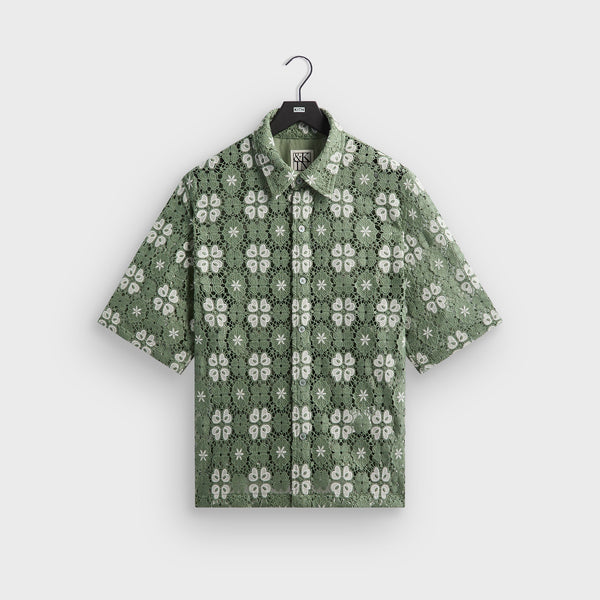 KITH 花柄刺繍ダークグレーシャツ M &Kin Retro Floral Lace Harvey Shirt - Cavan – Kith Japan