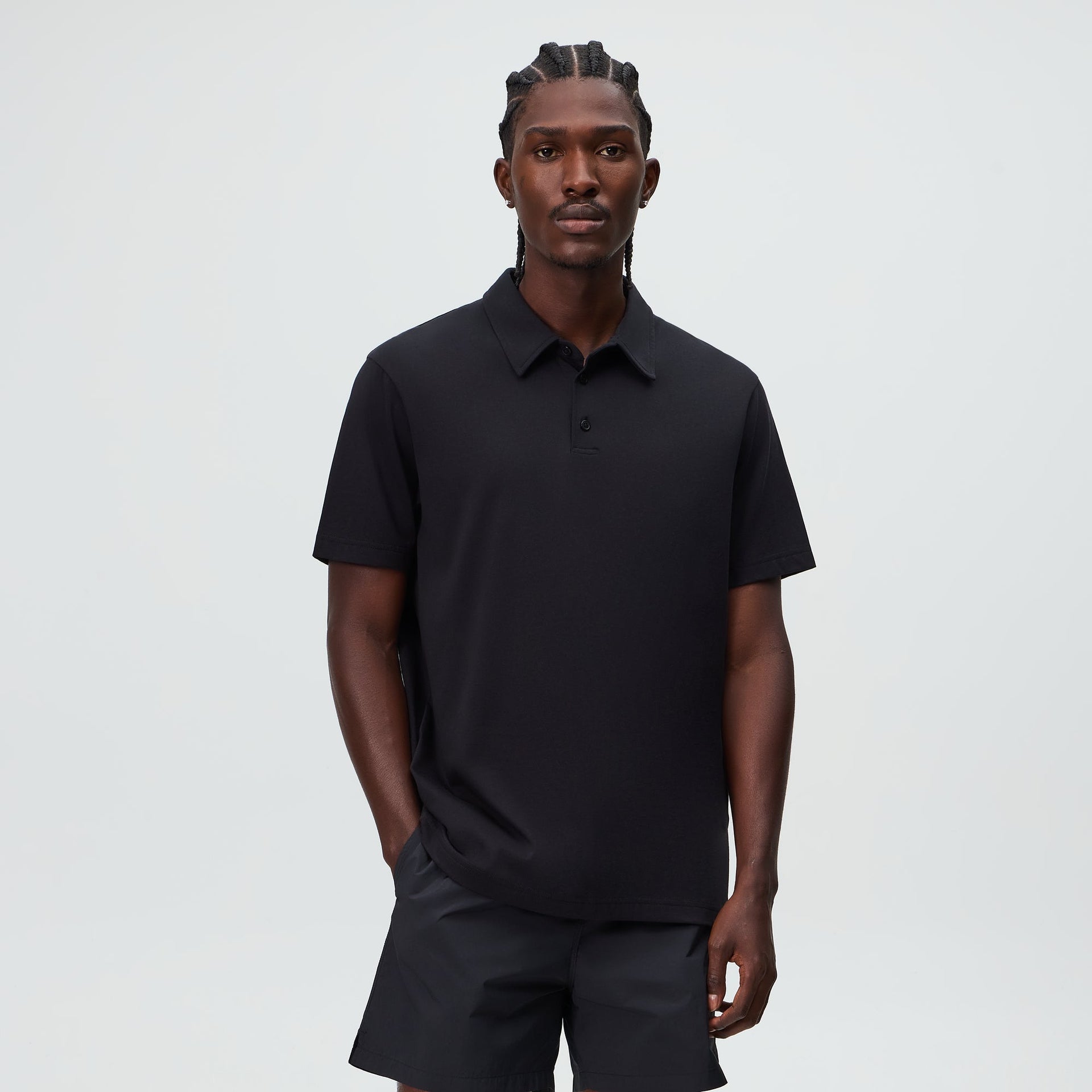 &Kin Soft Modal Blend Heathrow Polo - Black - PH