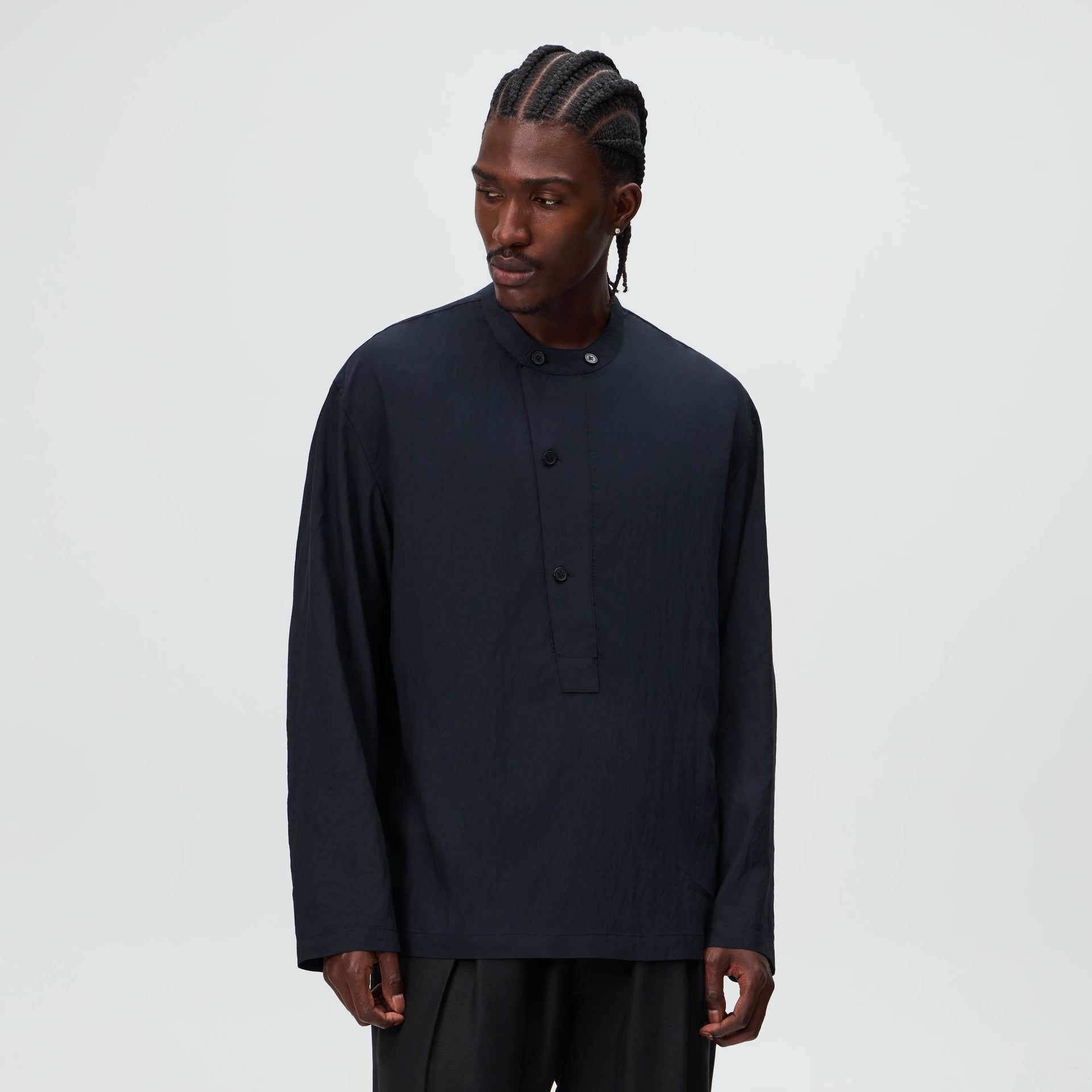 &Kin Wrinkle Cupro Leven Shirt - Black - PH