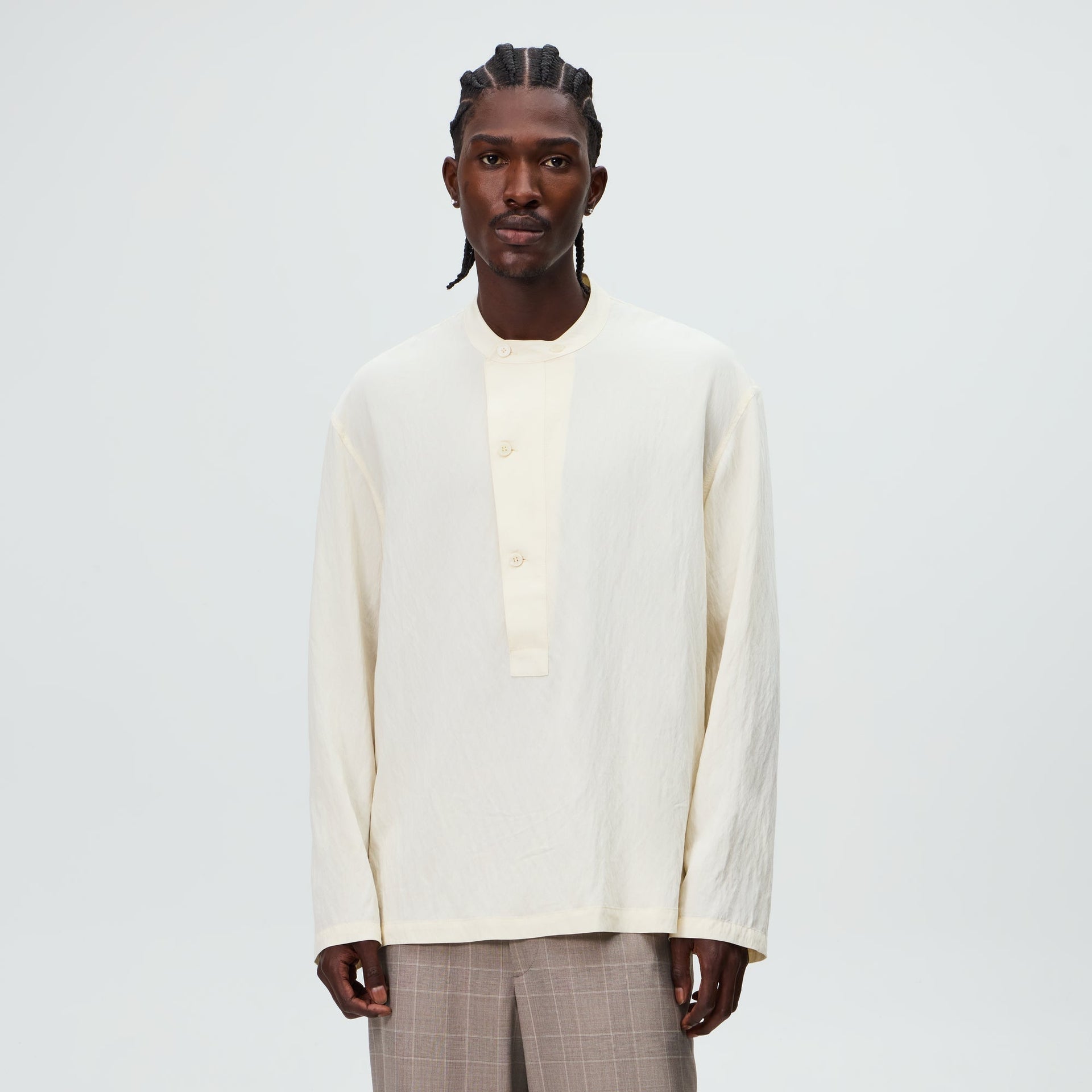 &Kin Wrinkle Cupro Leven Shirt - Sandrift - PH