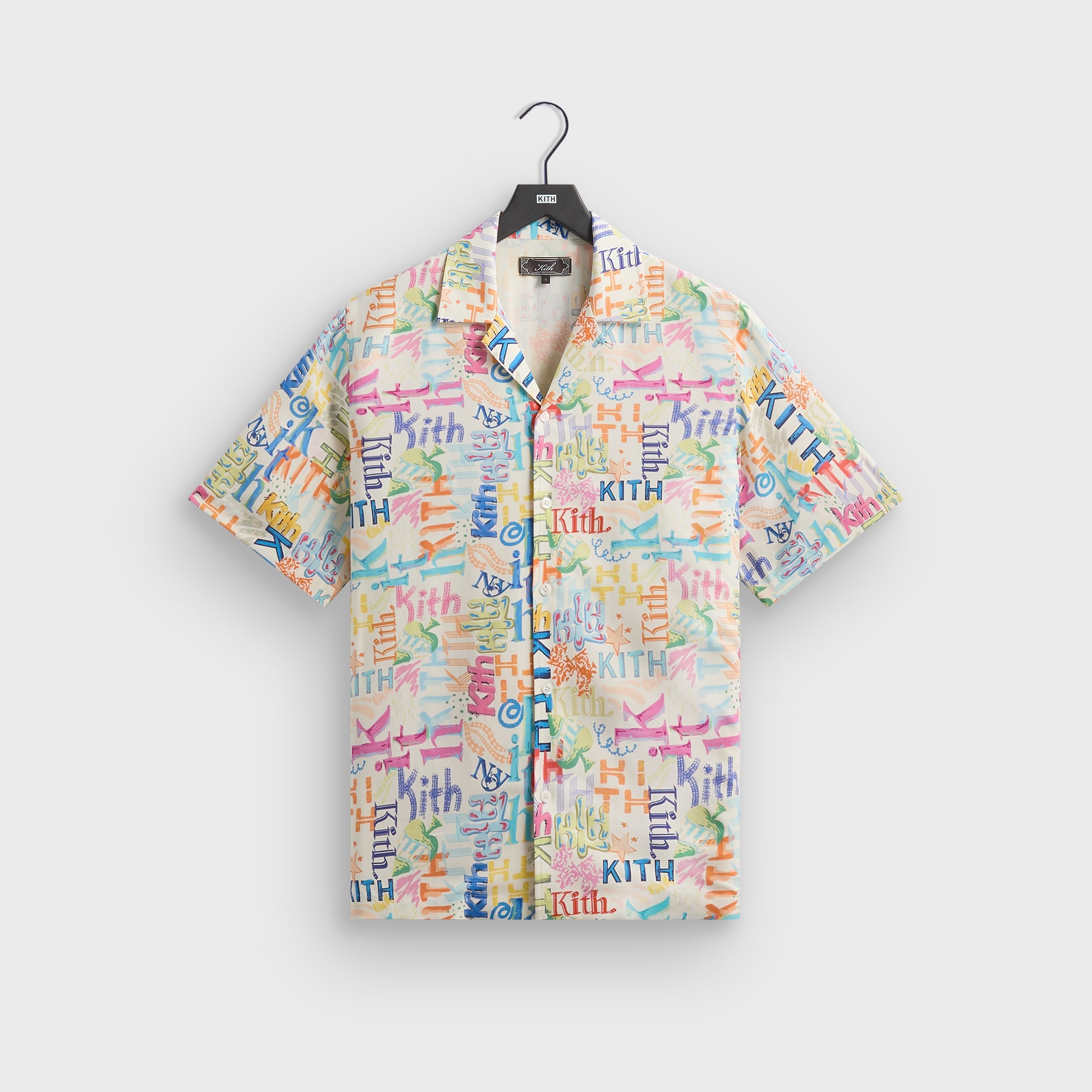 トップス Kith Thompson Printed Camp Collar Shirt Kith Thompson Camp Shirt - Sandrift – Kith Japan