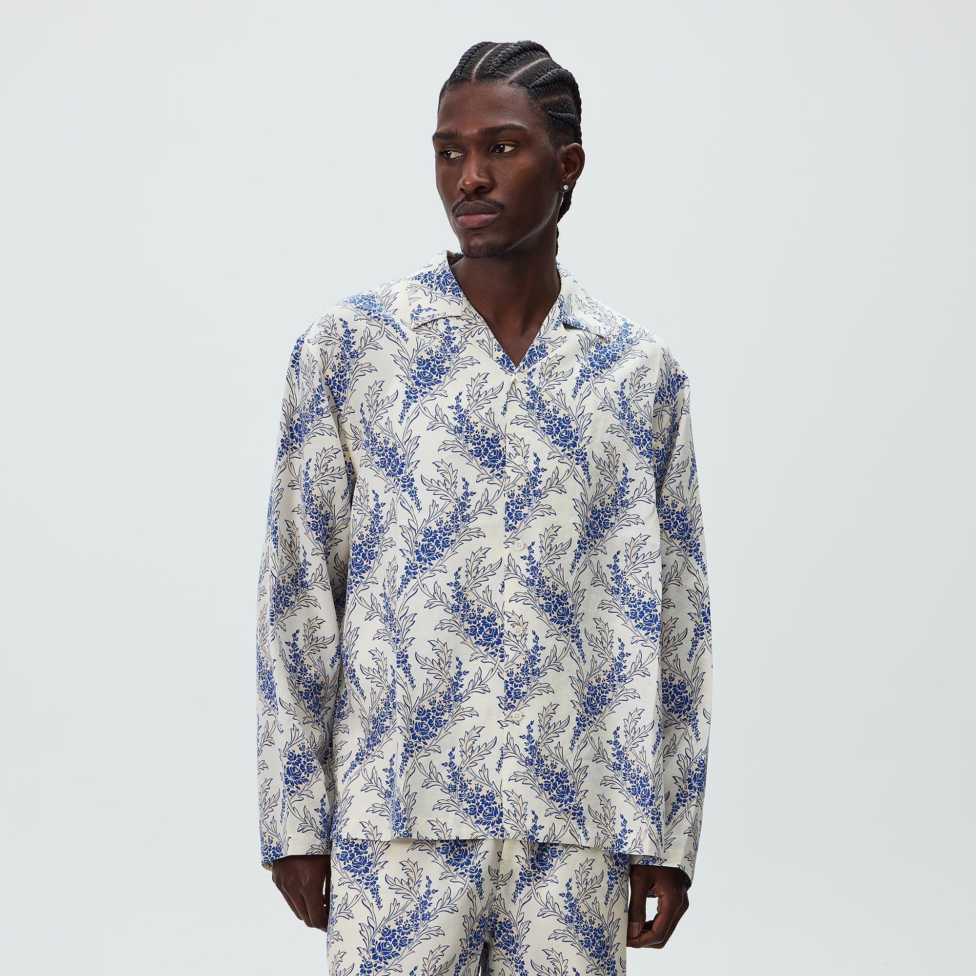 Kith Cupro Linen Long Sleeve Adonis Shirt - Cyclone – Kith Japan
