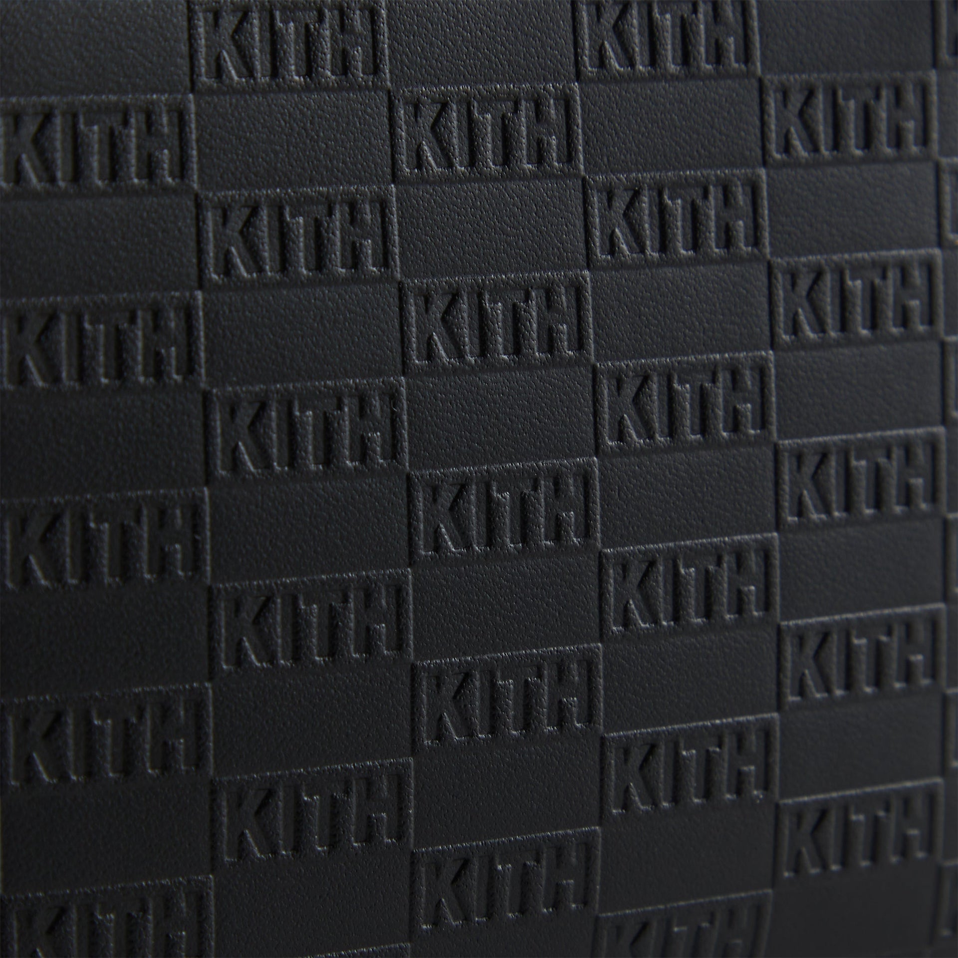 Kith Monogram Leather Half Zip Wallet - Black