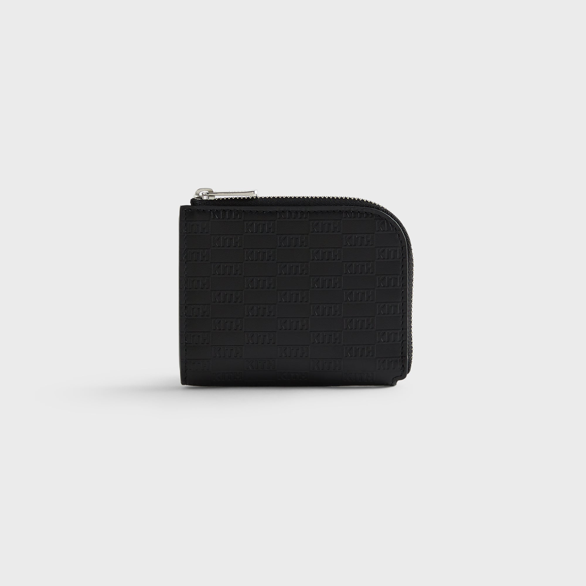 Kith Monogram Leather Zipper Pouch - Black – Kith Japan
