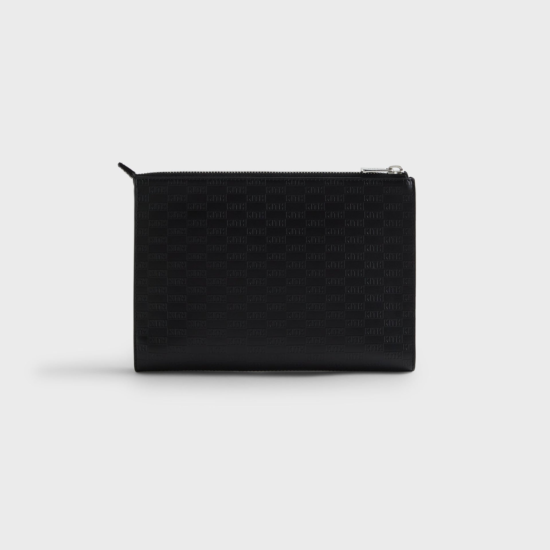 Kith Monogram Leather Zipper Pouch - Black