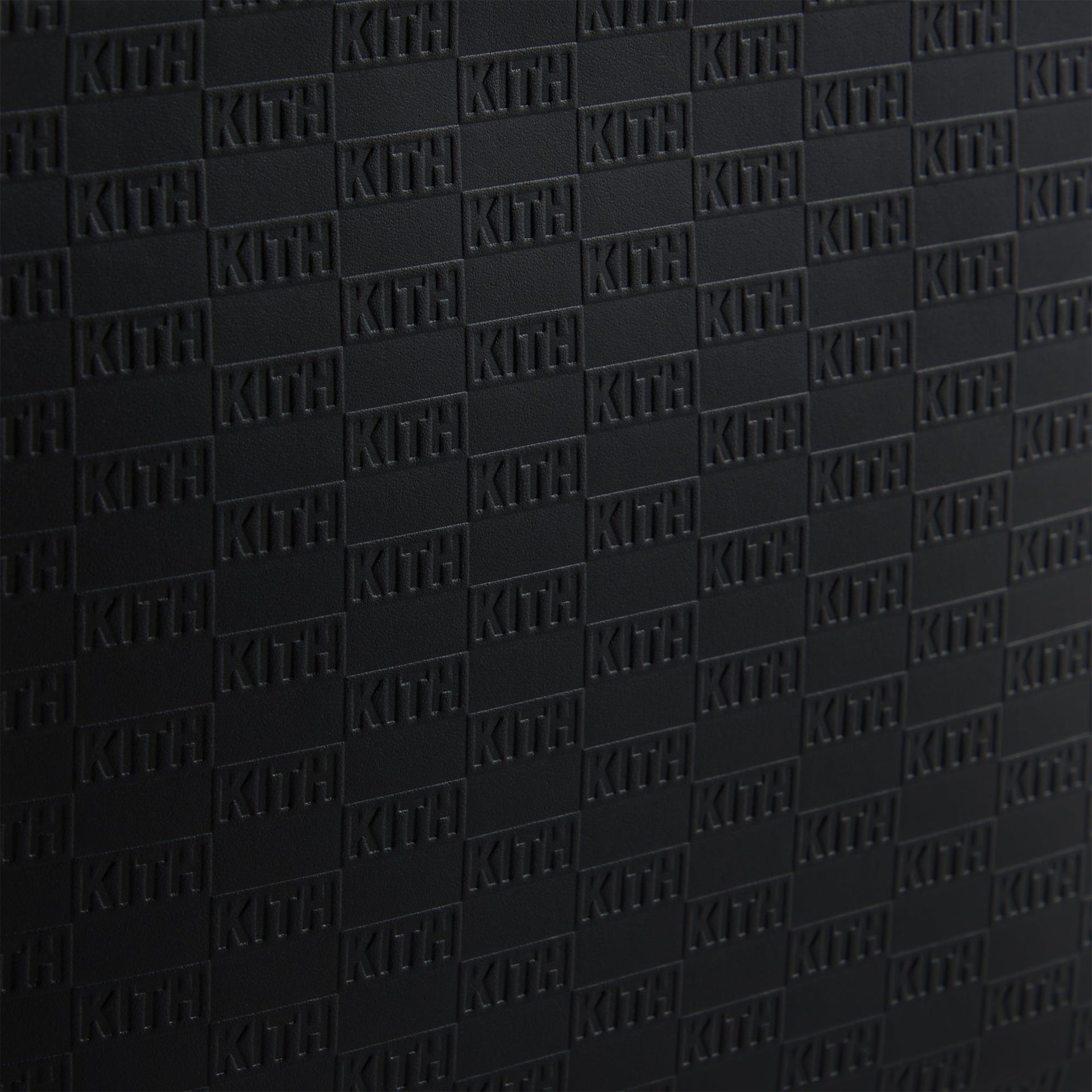 Kith Monogram Leather Zipper Pouch - Black