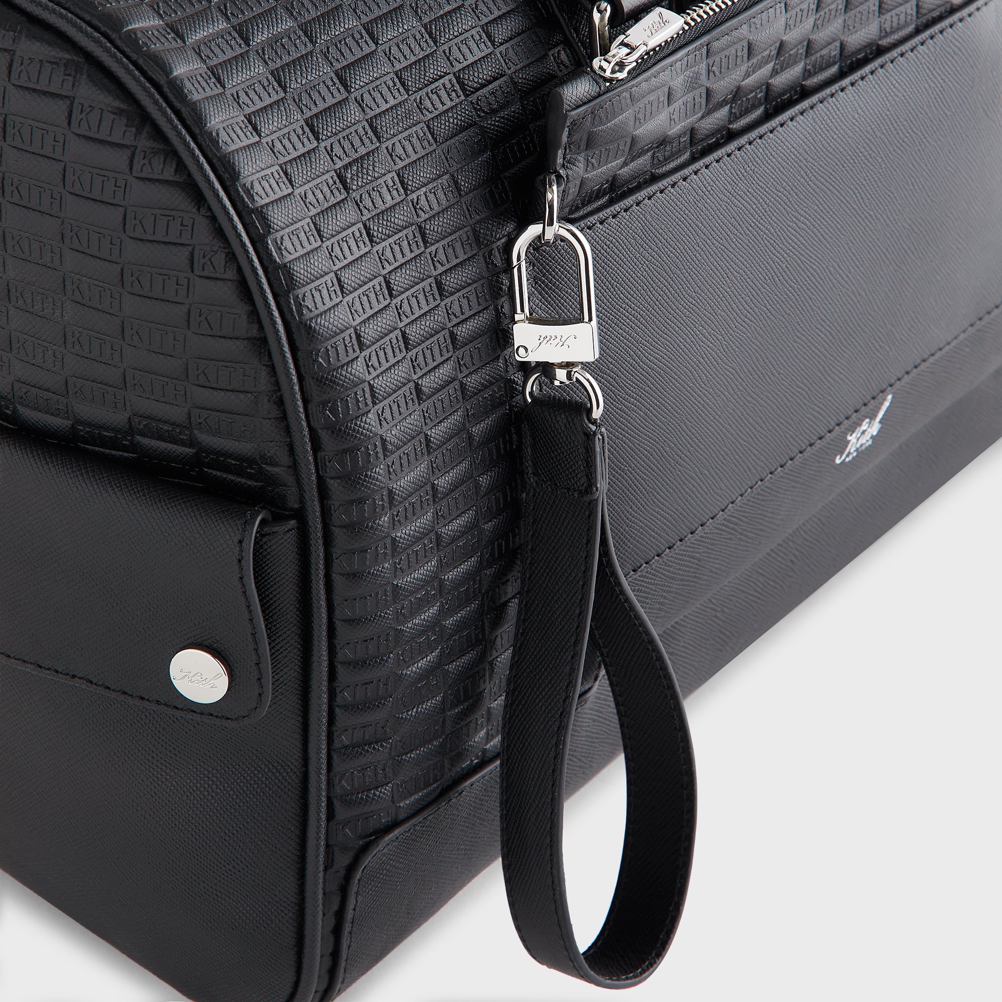 Kith Monogram Leather Explorer Traveler K40 Duffle Bag - Black