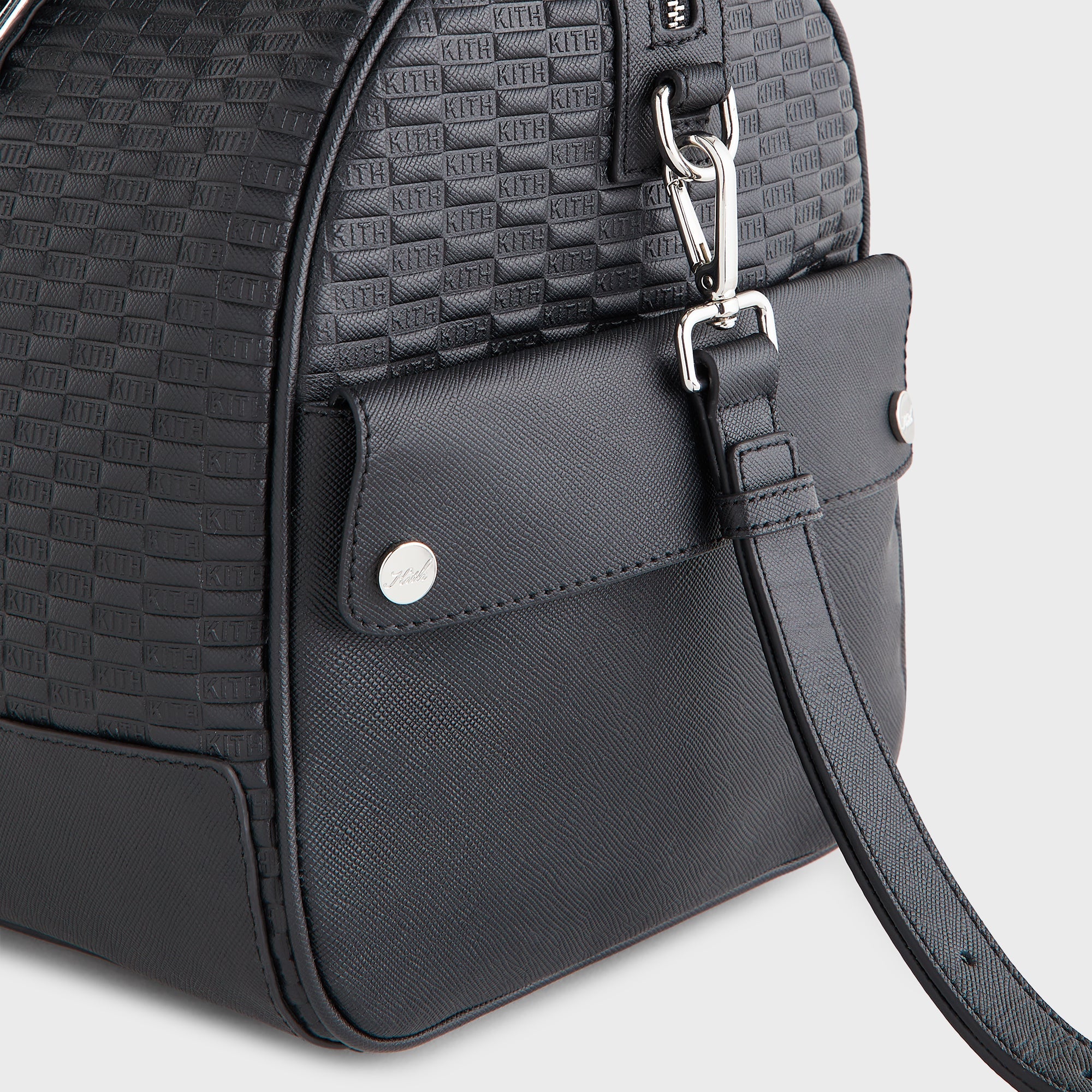 Kith Monogram Leather Explorer Traveler K40 Duffle Bag - Black