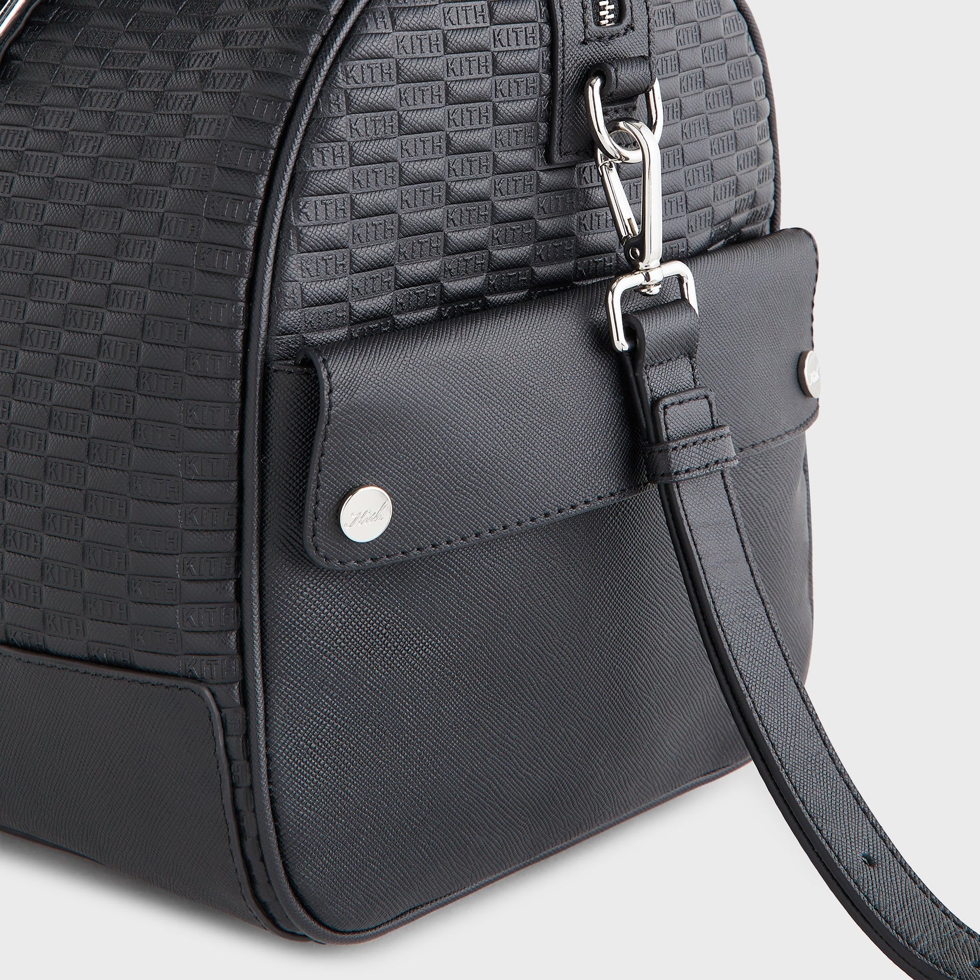 Kith Monogram Leather Explorer Traveler K40 Duffle Bag - Black