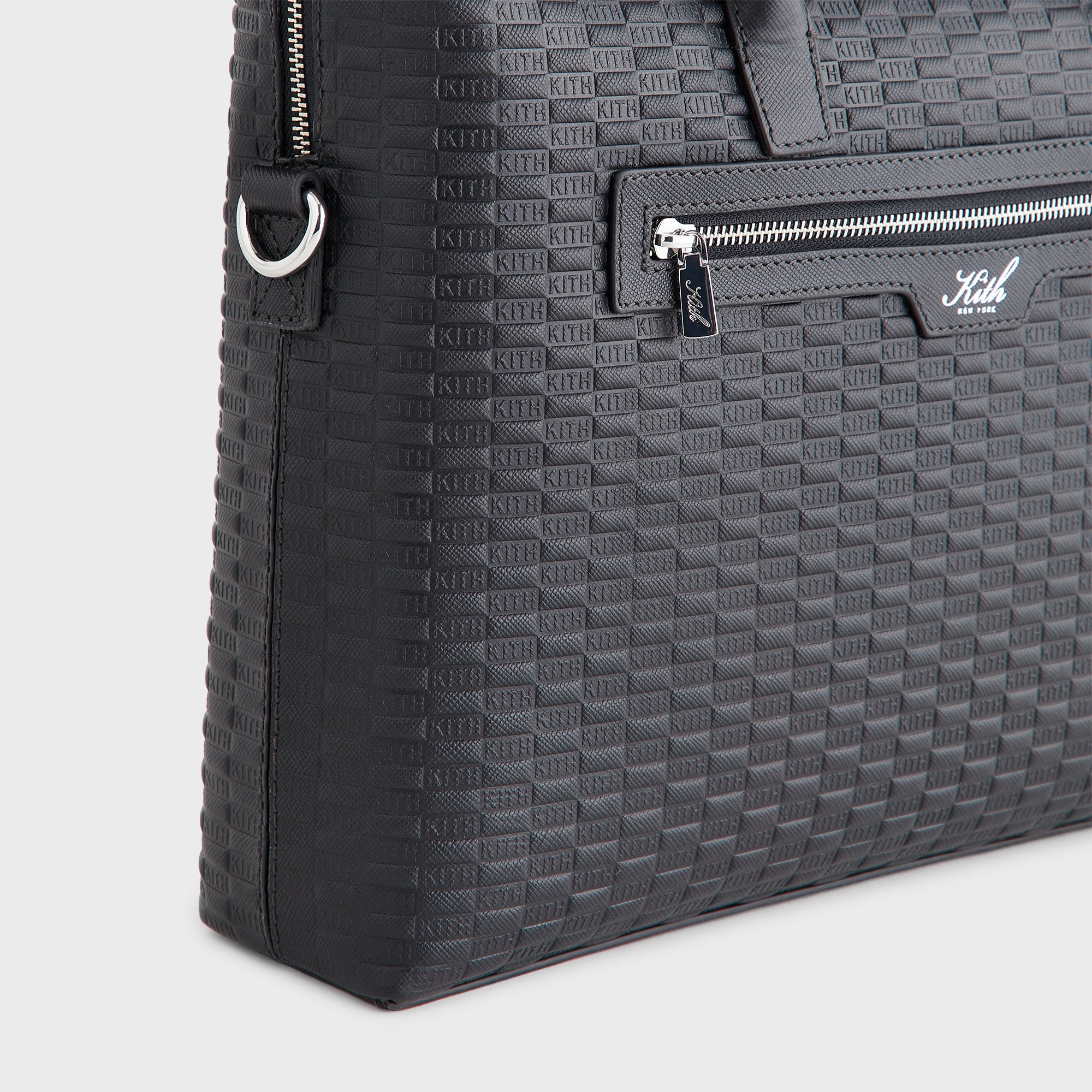 Kith Monogram Leather Messenger Briefcase - Black – Kith Japan