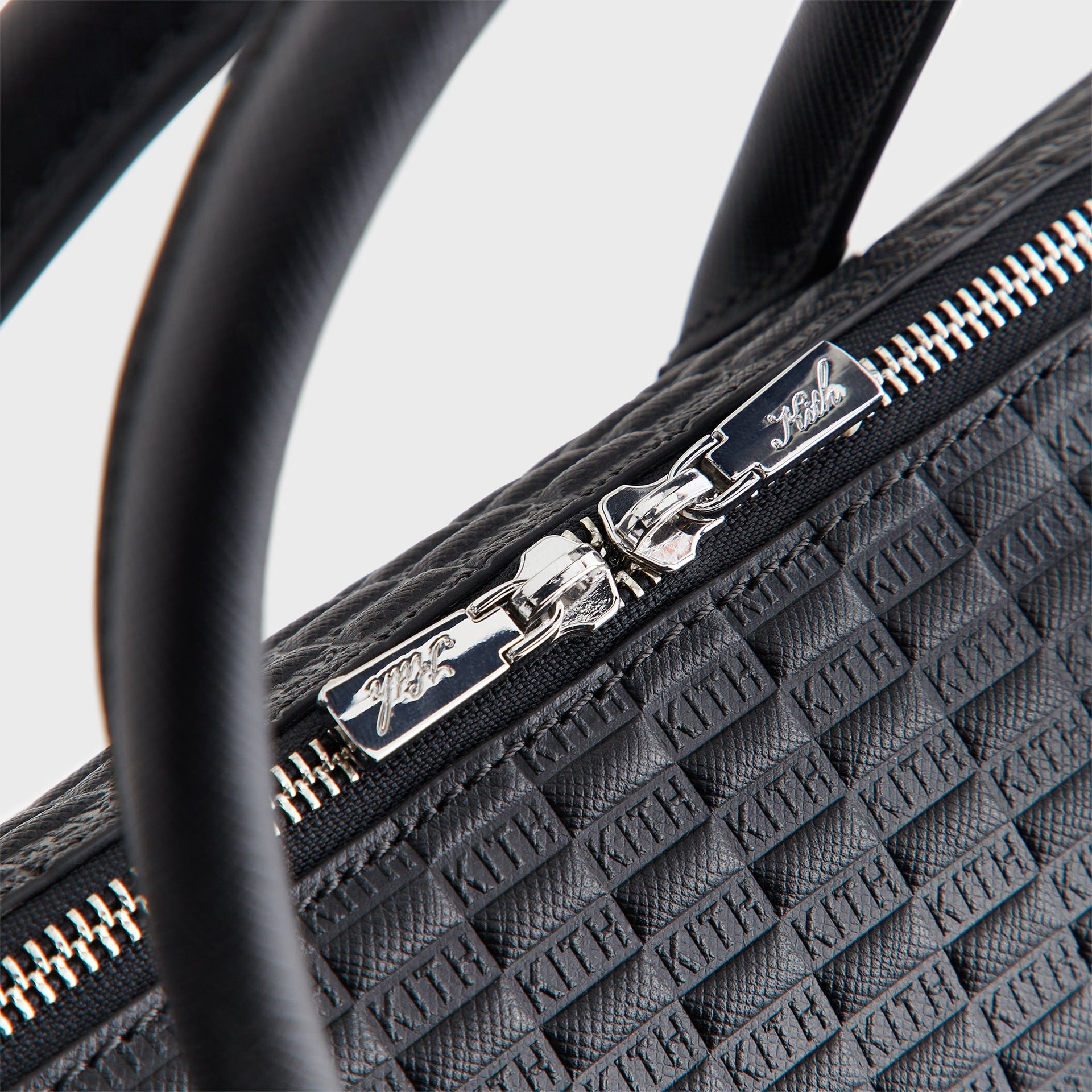 Kith Monogram Leather Messenger Briefcase - Black