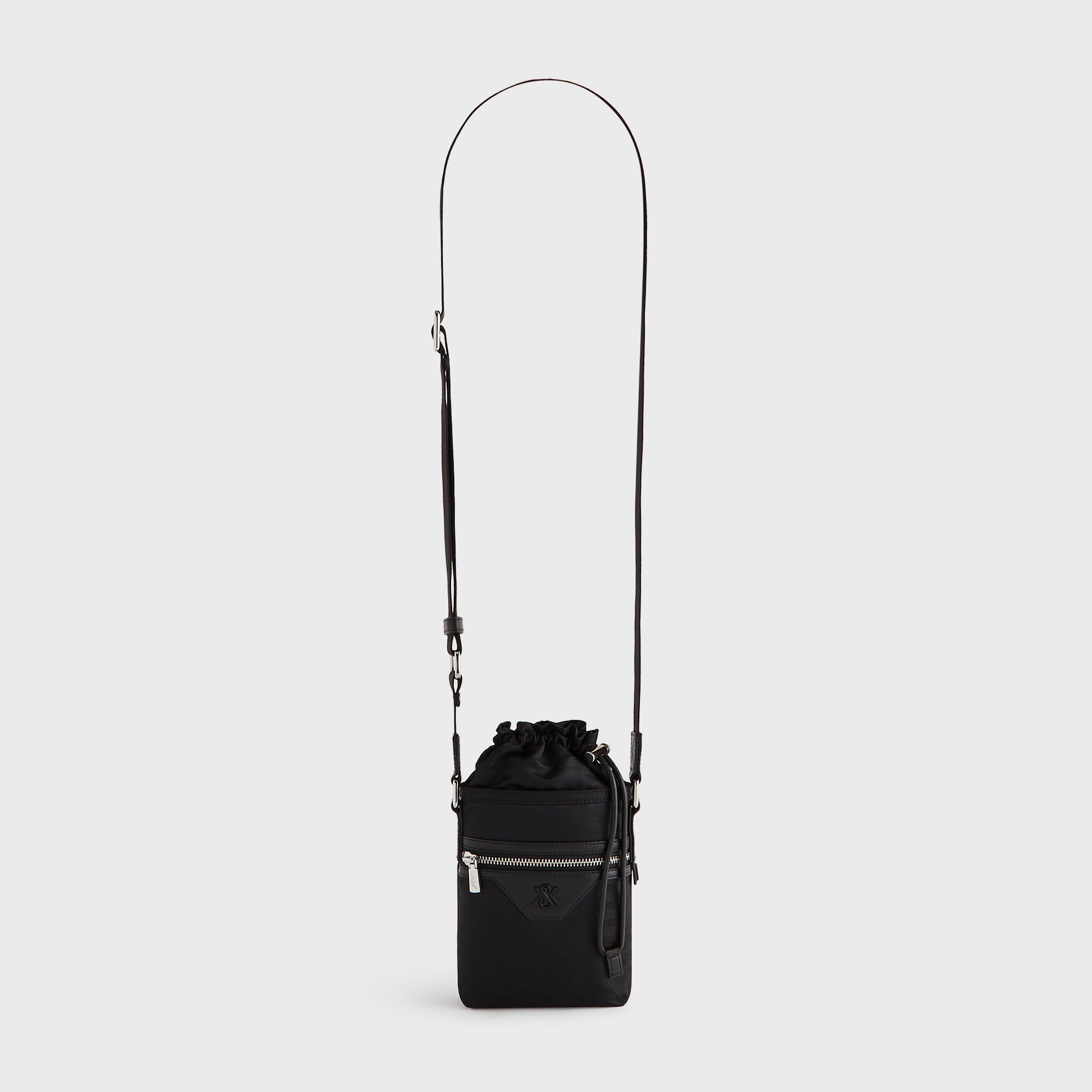 Kith Monogram Nylon Jacquard Drawcord Crossbody - Black - PH