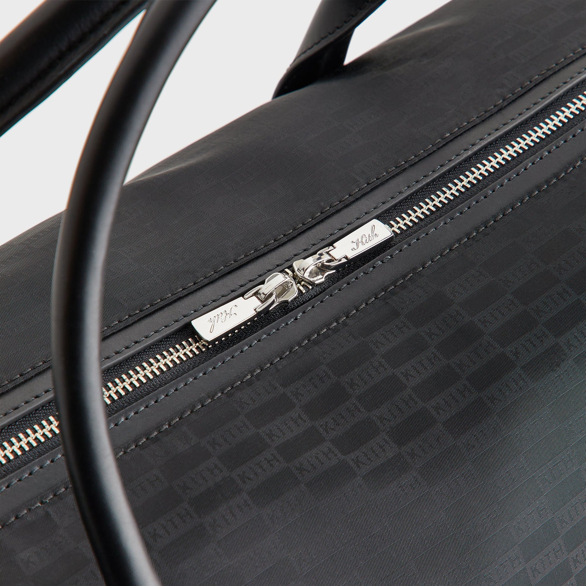Kith Monogram Nylon Leather Duffle Bag - Black