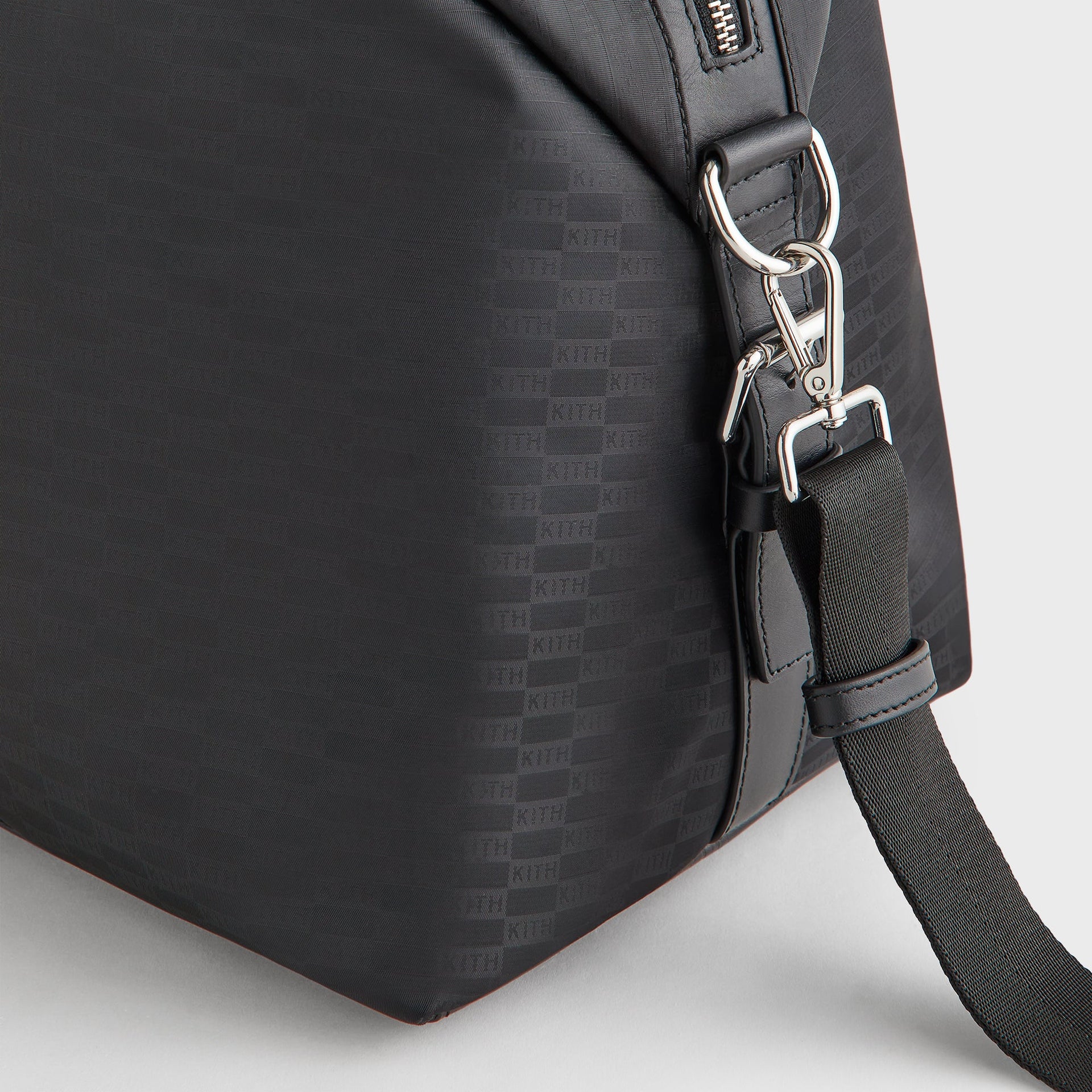 Kith Monogram Nylon Leather Duffle Bag - Black