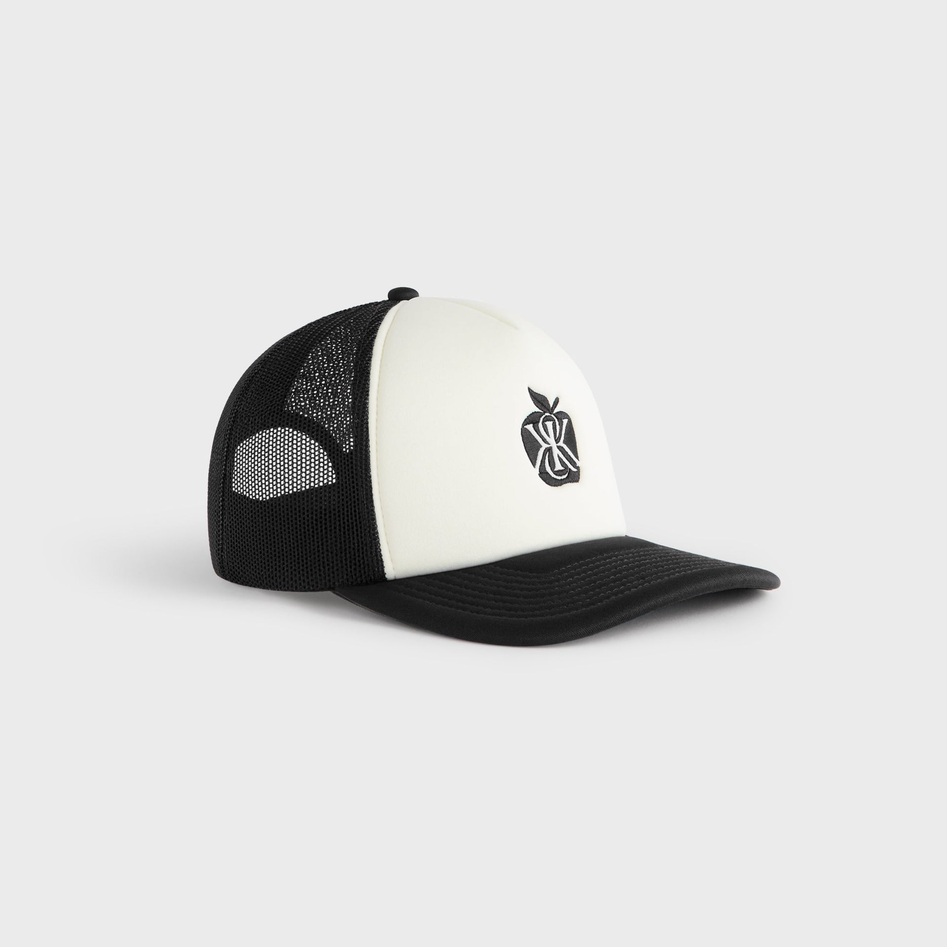 Kith Polyester Foam Apple Crest Embroidery Nolan Trucker Hat - Black