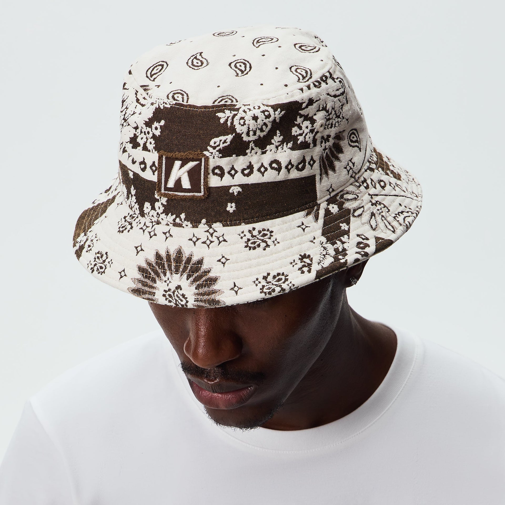 Kith Bandana Jacquard Dawson Bucket Hat - Coffee