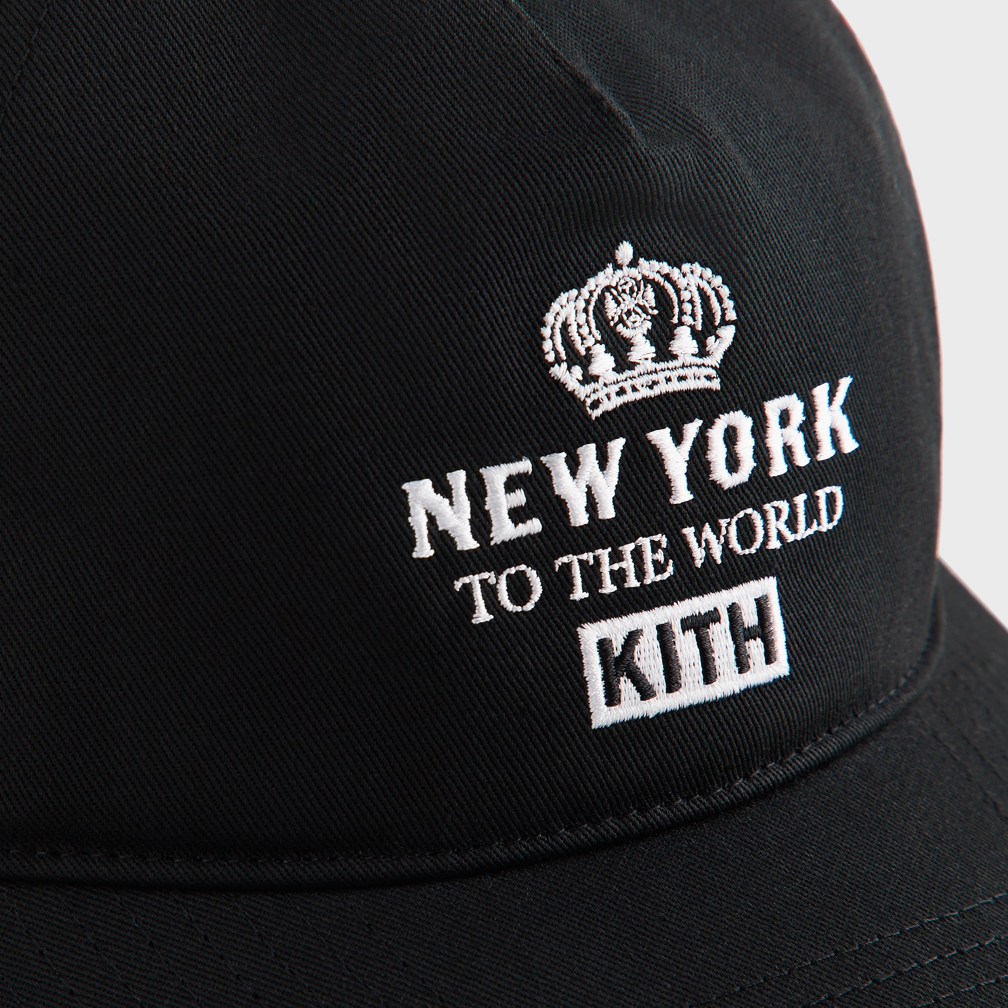 Kith New York To The World Relaxed Twill Nolan Trucker Hat - Black