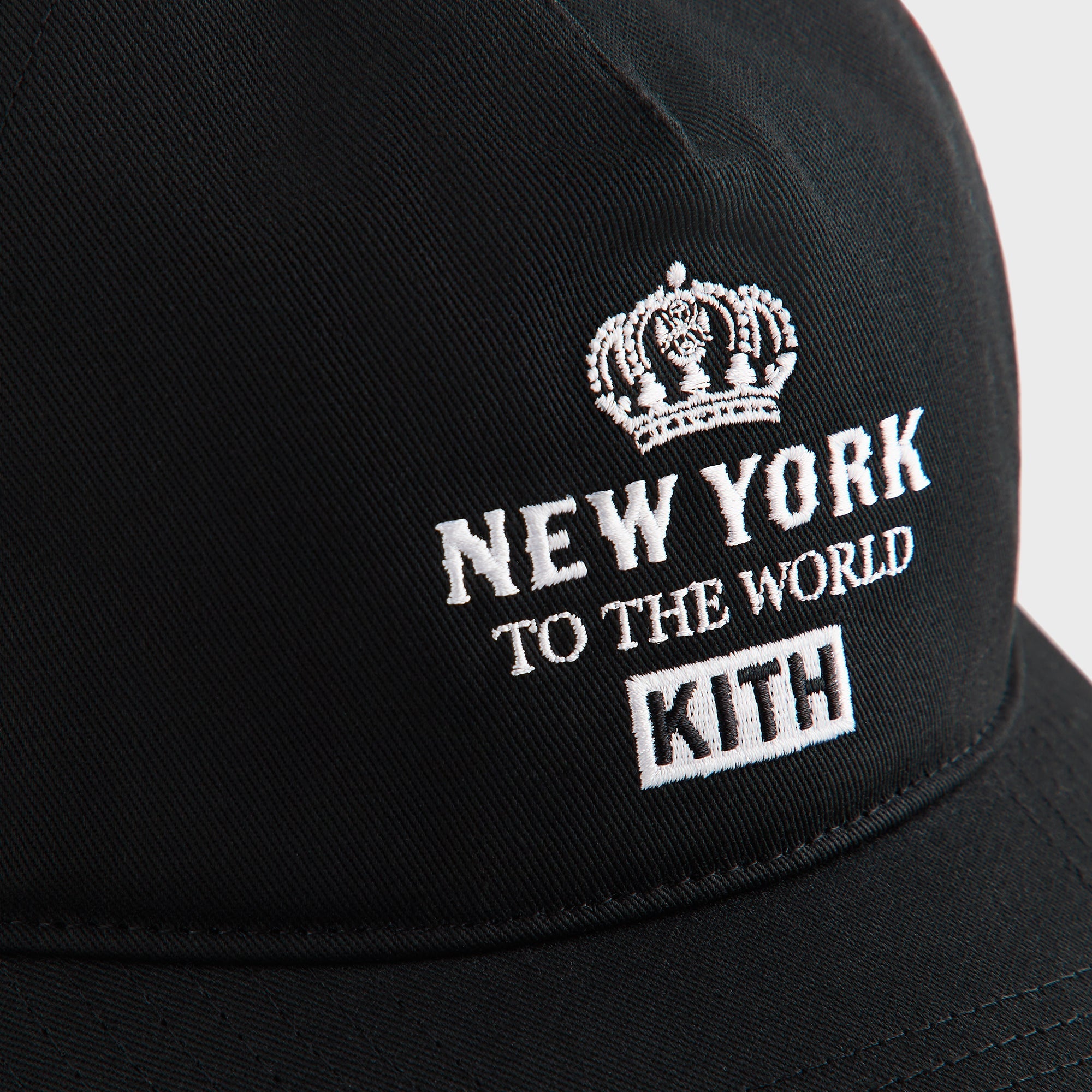 Kith New York To The World Relaxed Twill Nolan Trucker Hat - Black