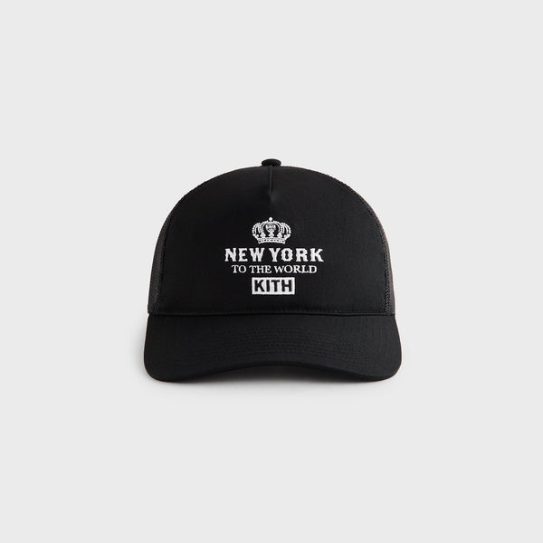 KITH トラッカーキャップ Kith New York To The World Relaxed Twill Nolan Trucker Hat - Black