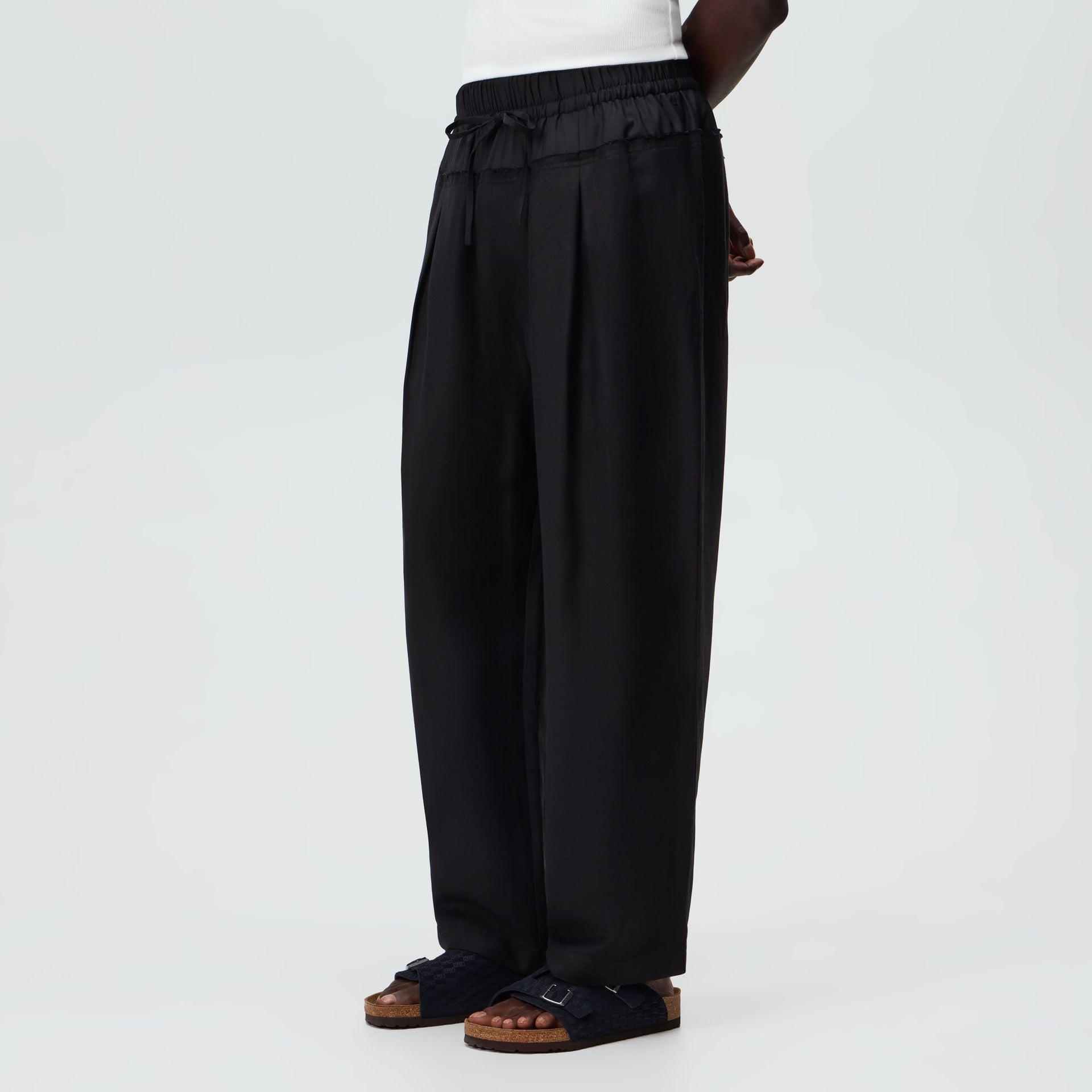 &Kin Linen Rayon Twill Emil Pant - Black - PH