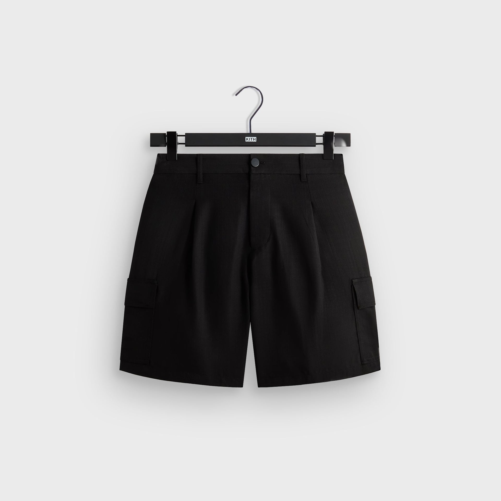 &Kin Textured Rayon Conley Cargo Short - Black - PH