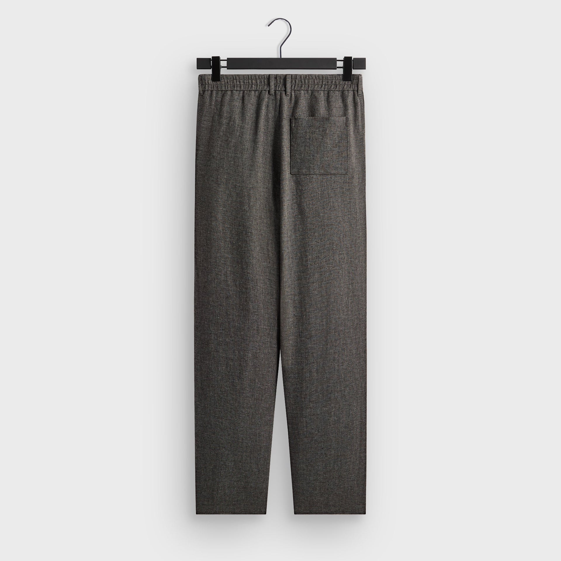 &Kin Textured Linen Flax Brynn Pleated Pant  - Black Melange - PH