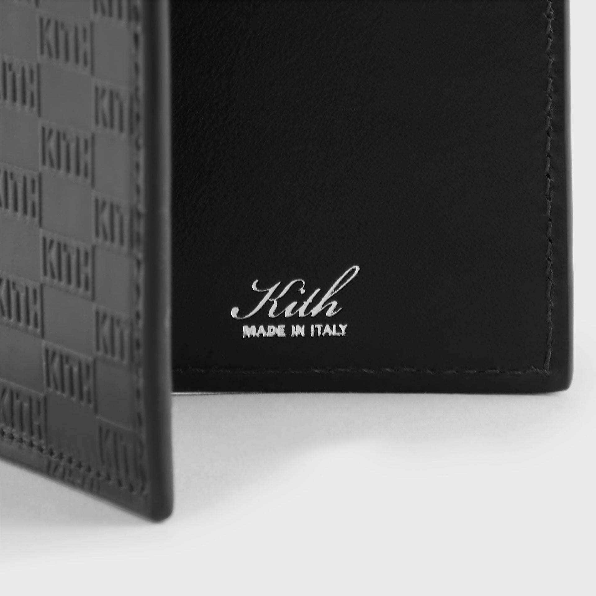 Kith Monogram Leather Bi-Fold Wallet - Black