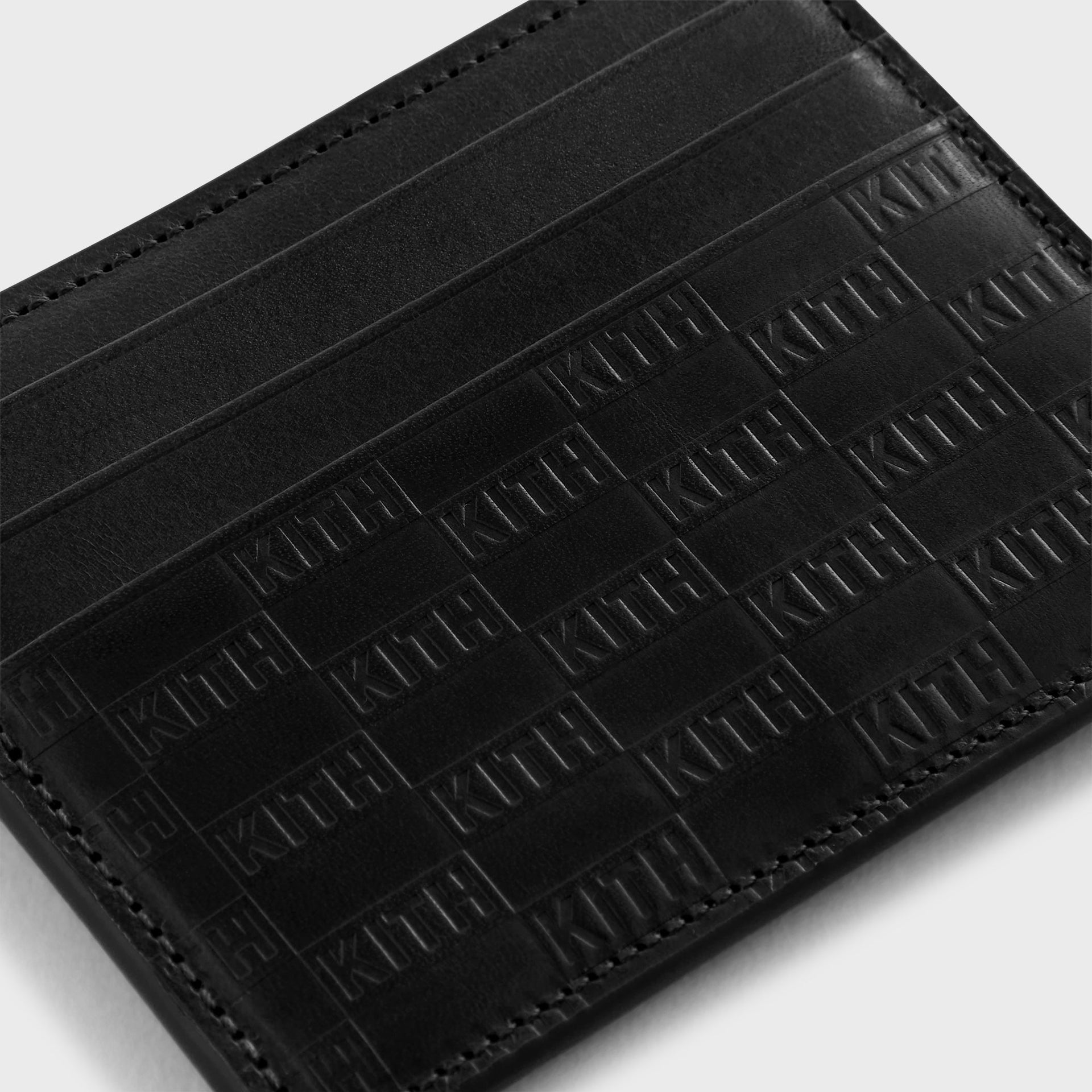 Kith Monogram Leather Card Holder - Black