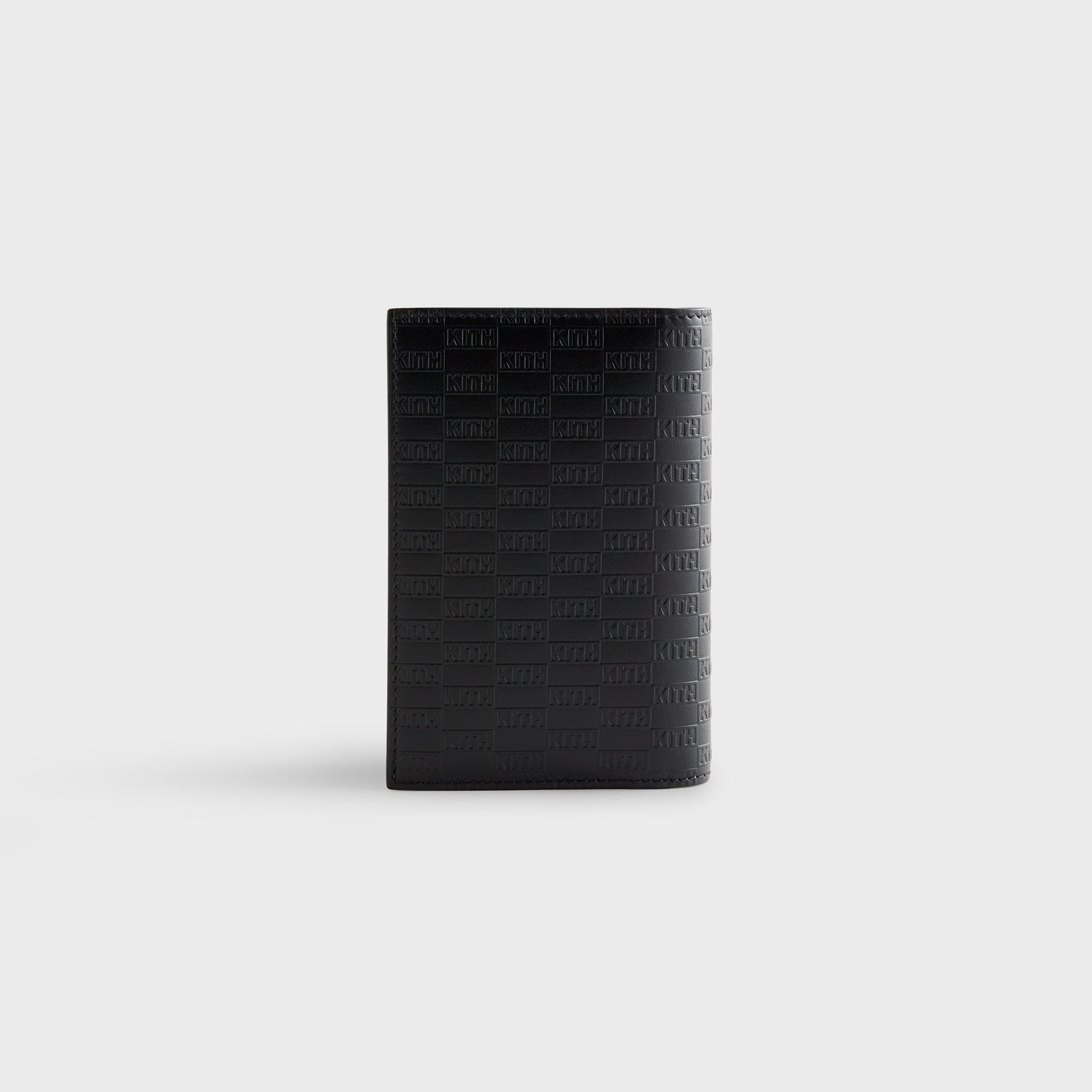 Kith Monogram Leather Passport Holder - Black