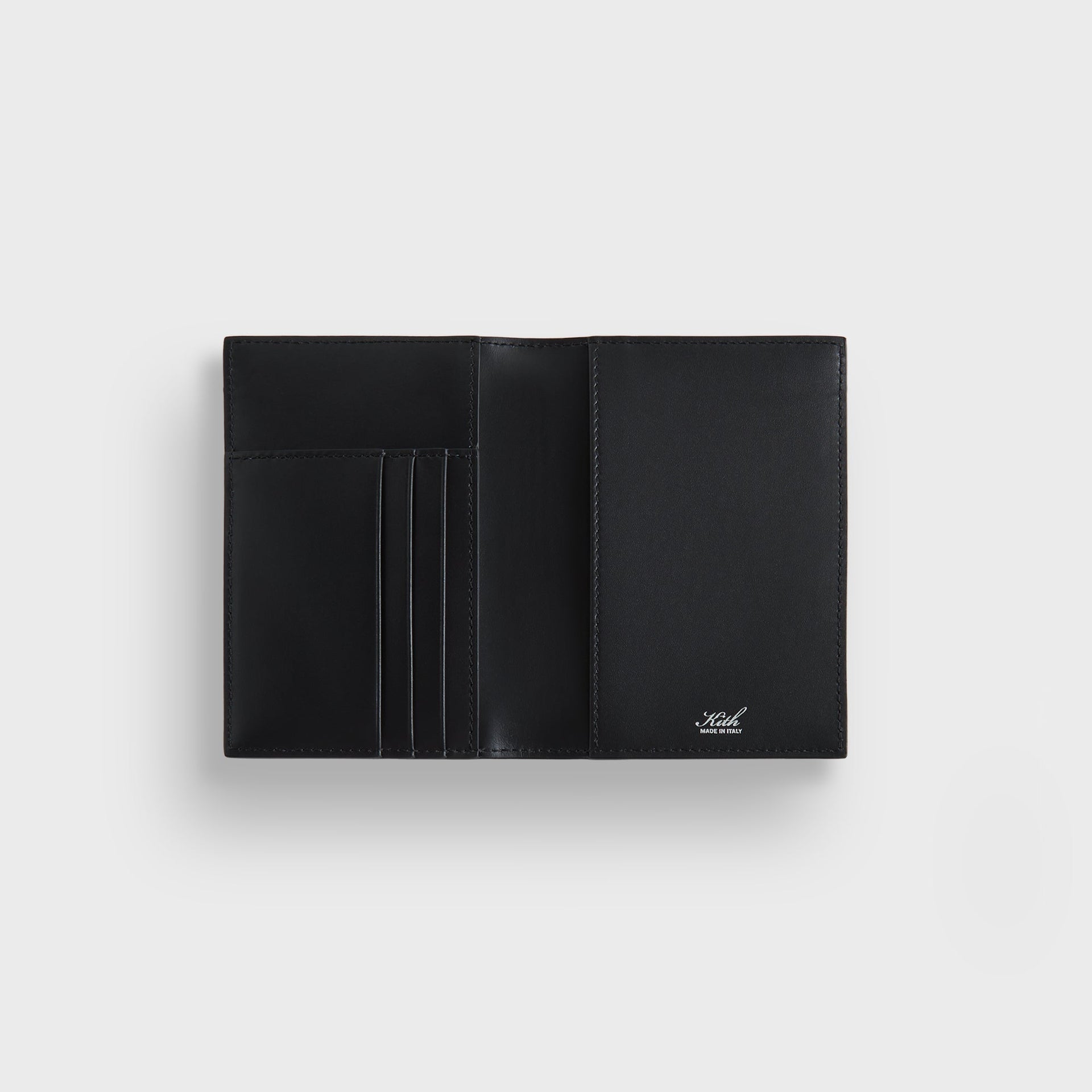 Kith Monogram Leather Passport Holder - Black