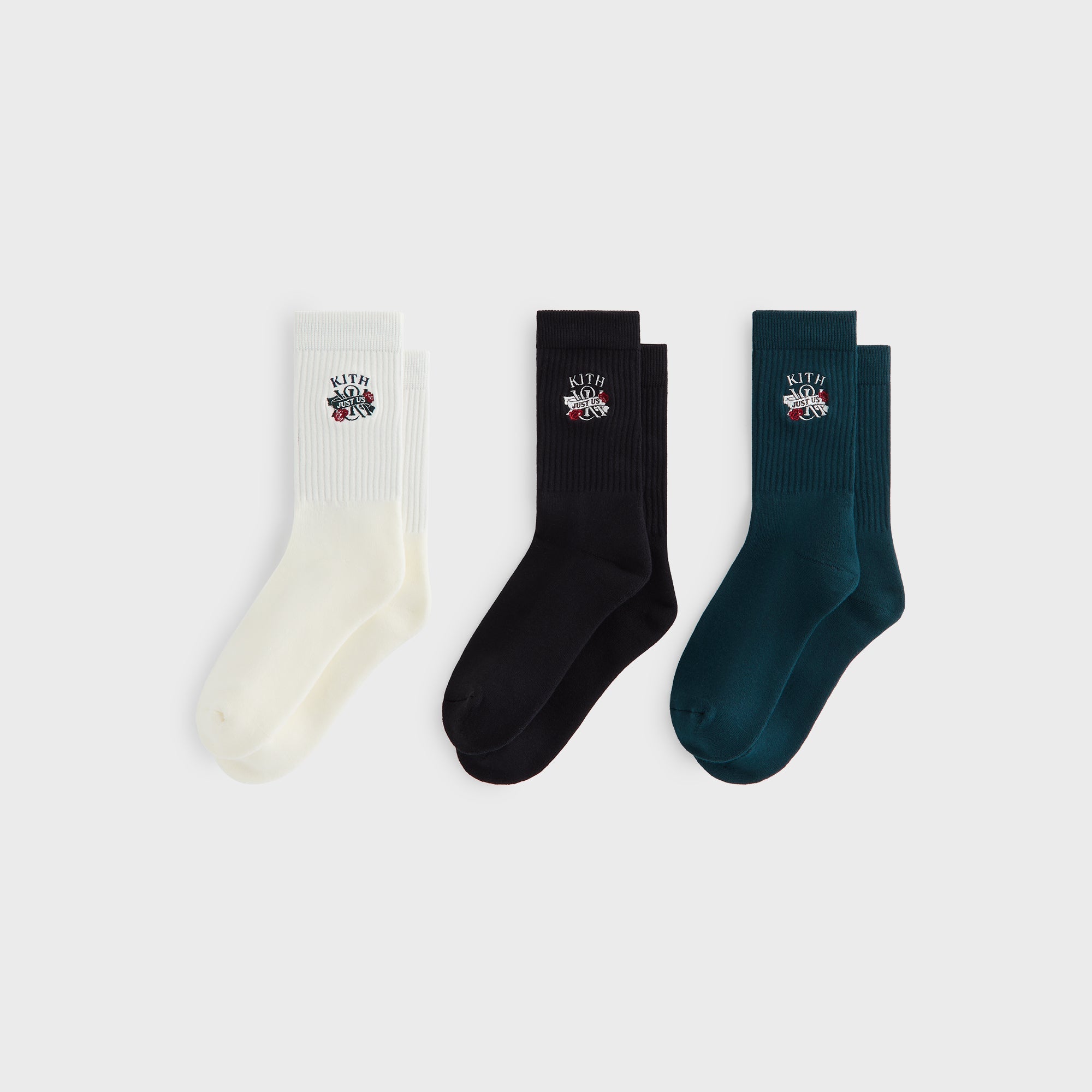 Kith Just Us 3-Pack Cotton Crew Socks - Multi – Kith Japan