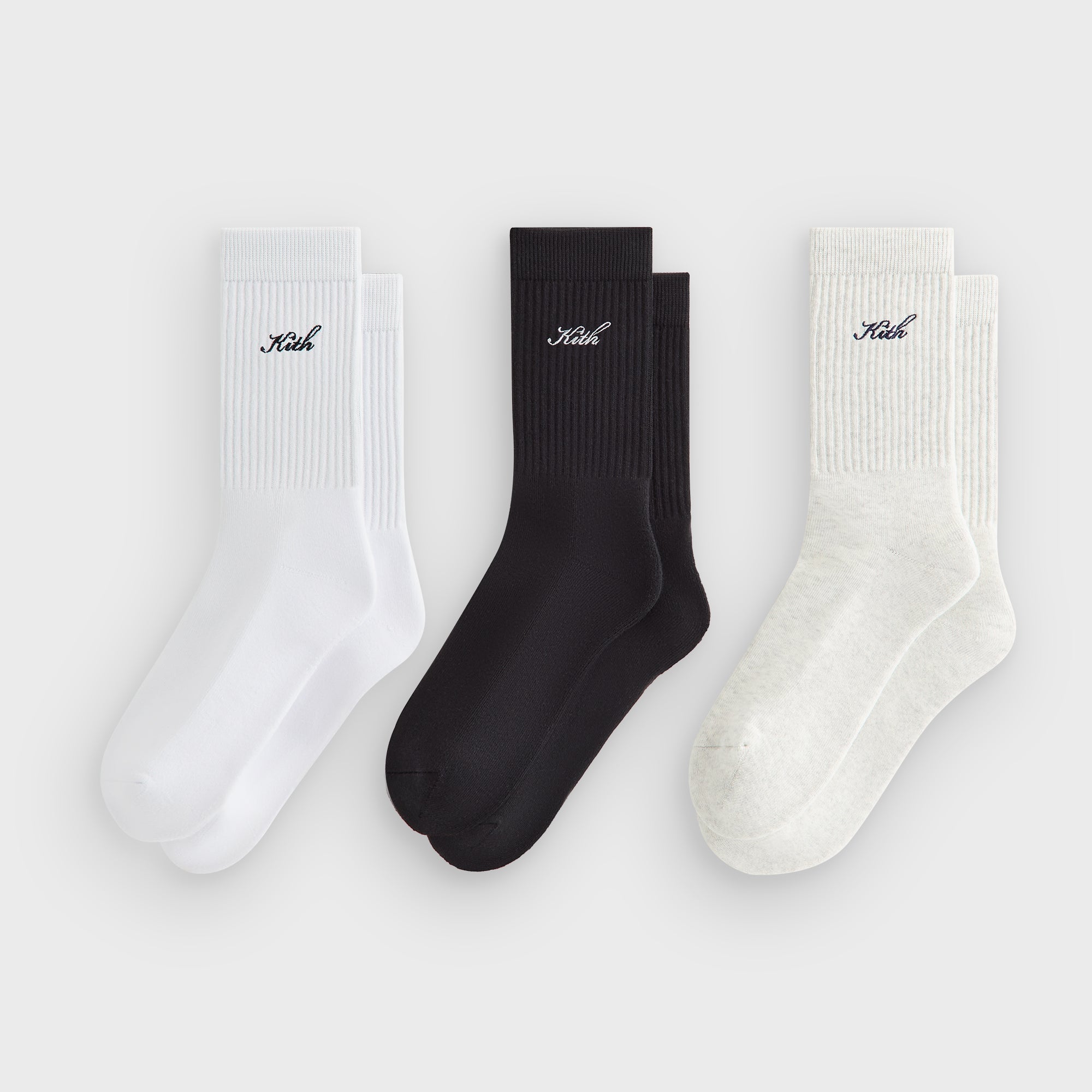 Kith 3-Pack Script Cotton Crew Socks - Multi - PH – Kith Japan