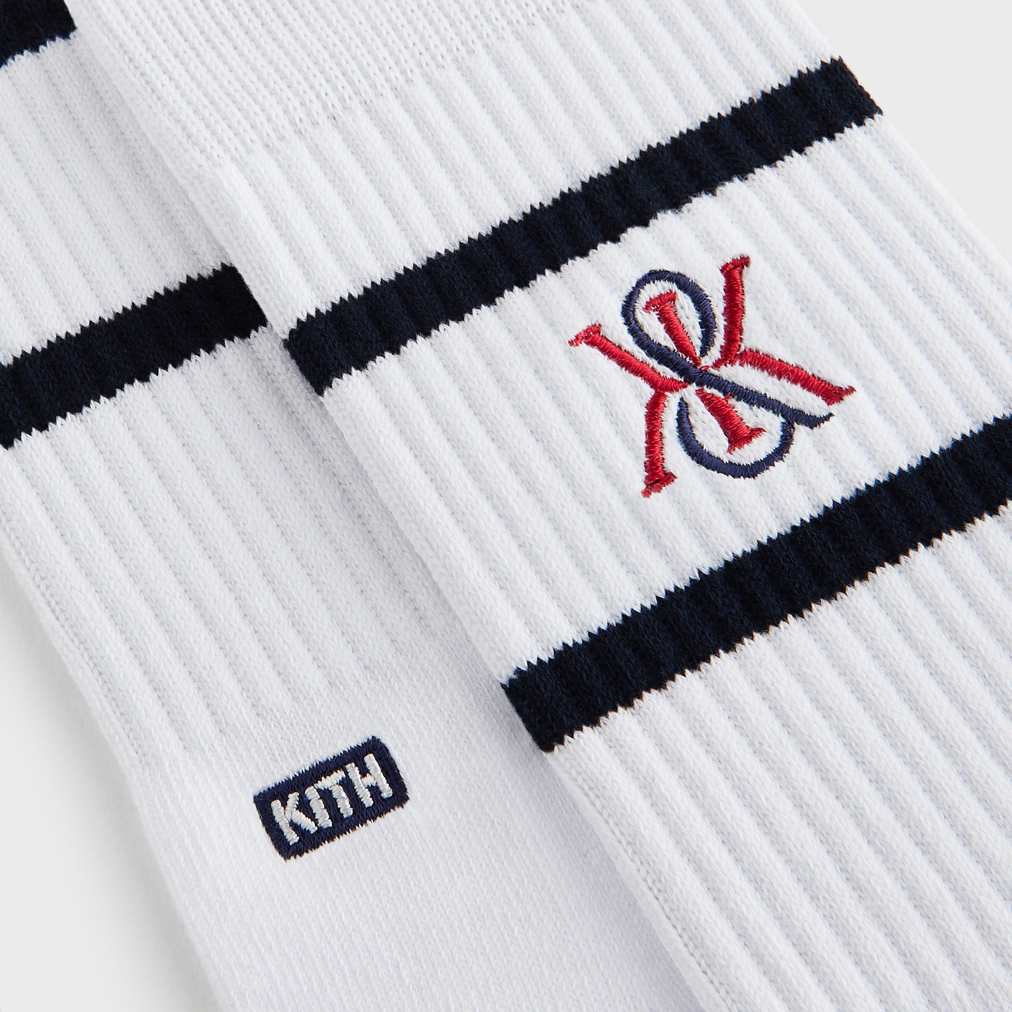 Kith 3-Pack K Crest Striped Cotton Crew Socks - White – Kith Japan