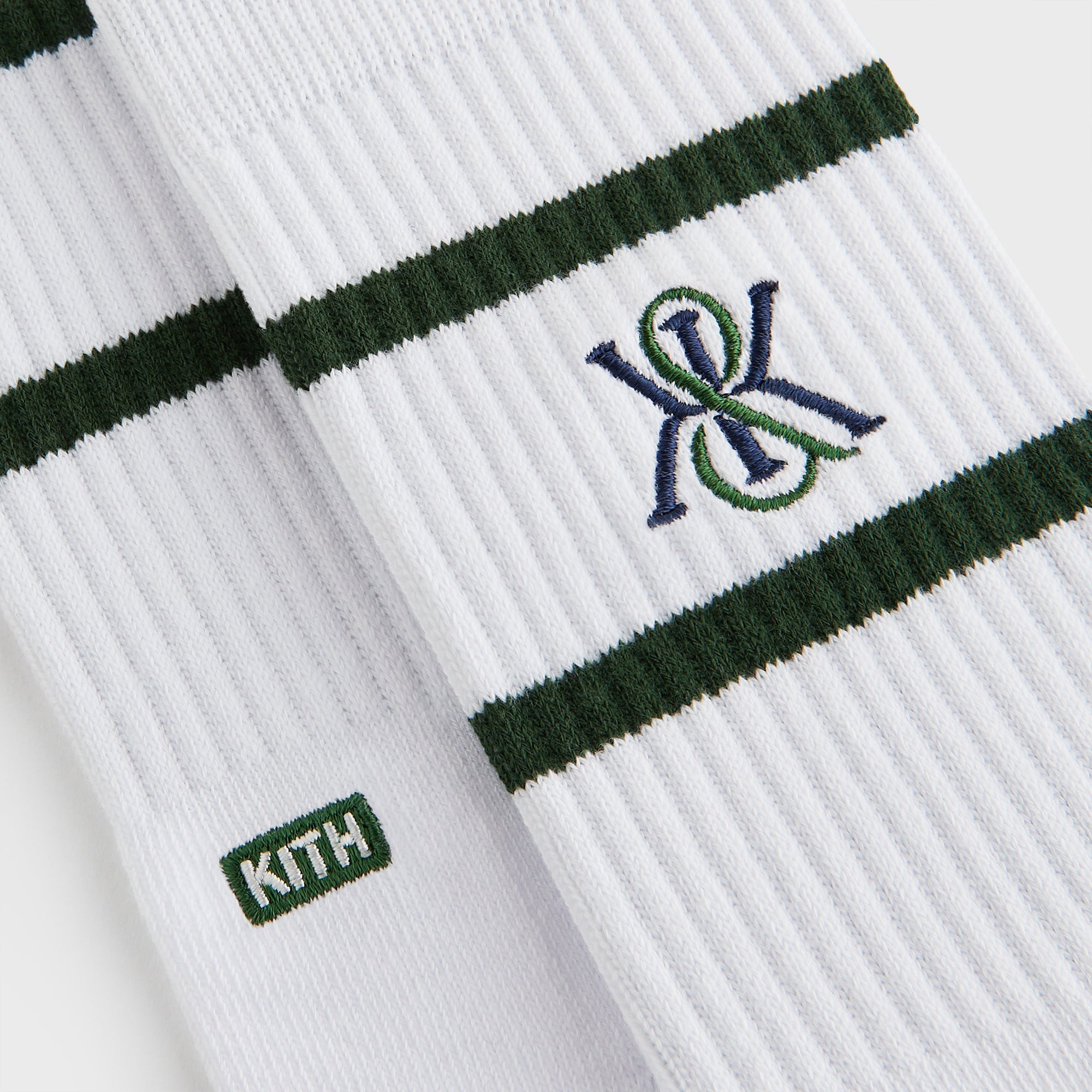 Kith 3-Pack K Crest Striped Cotton Crew Socks - White – Kith Japan