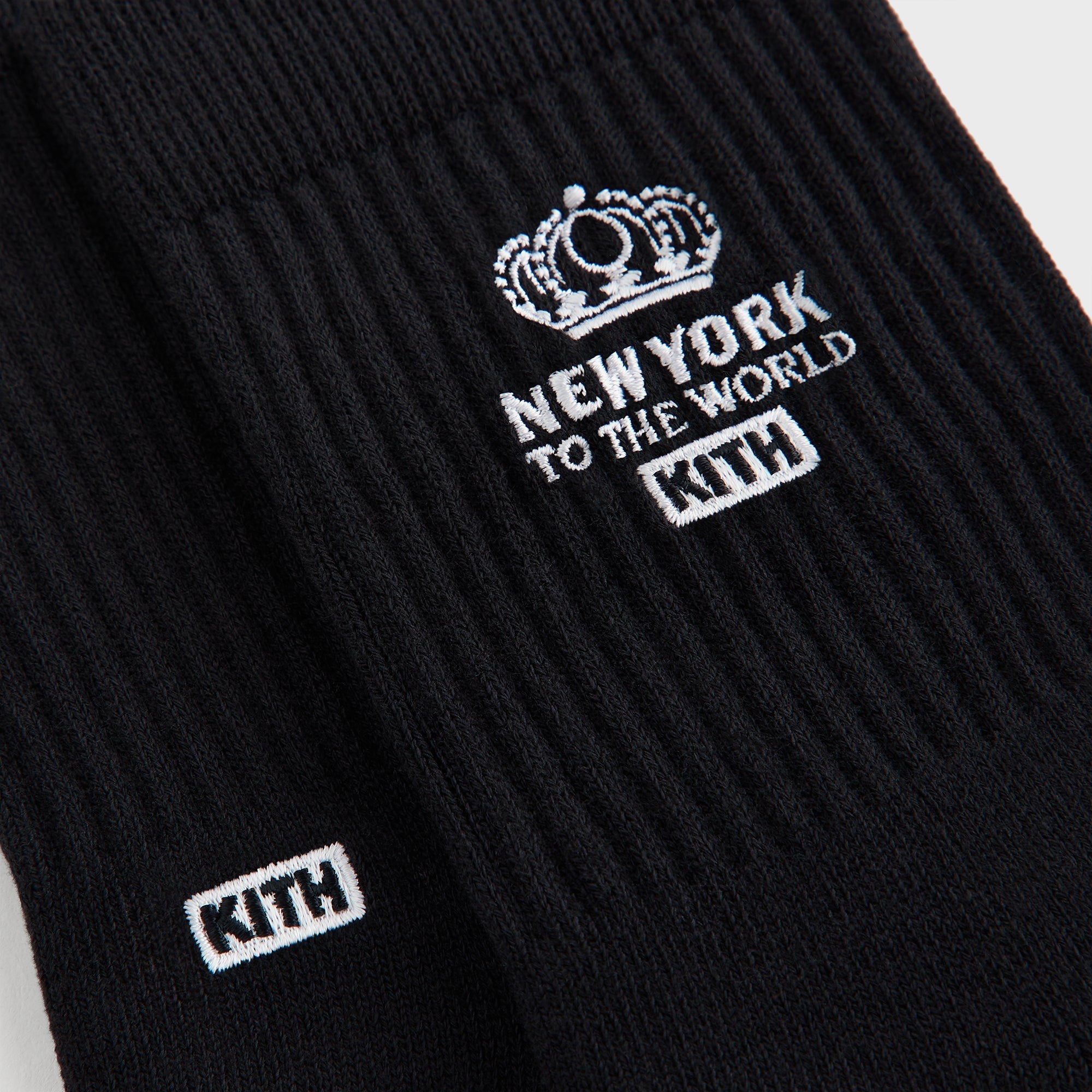 Kith Insignia Cotton Mid Crew Socks - Black - PH – Kith Japan