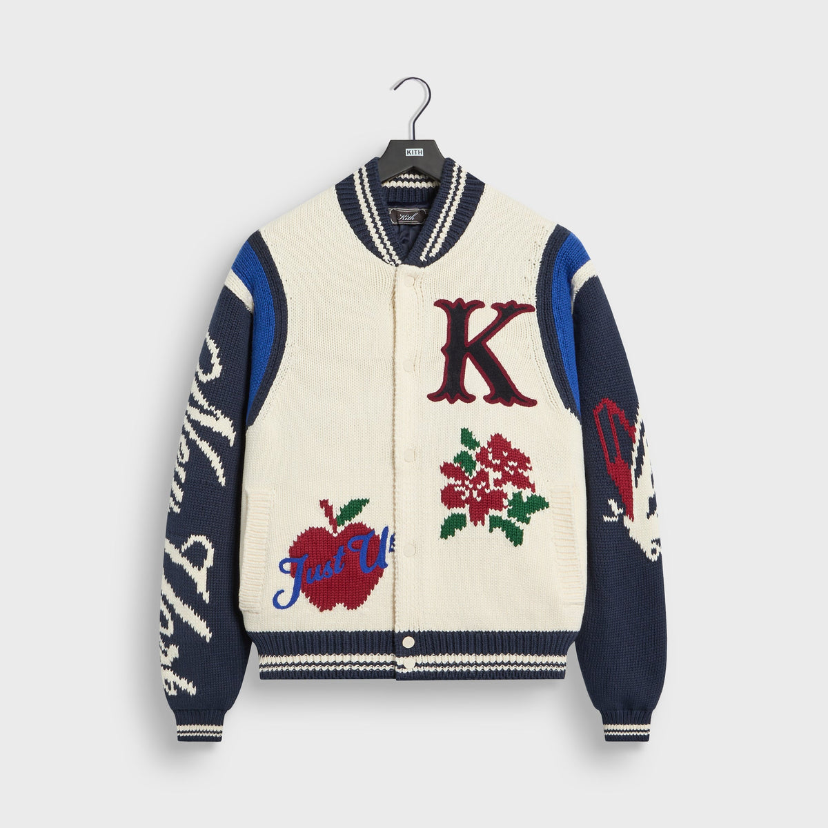 Kith Porter Varsity Knit Bomber Jacket - Sandrift