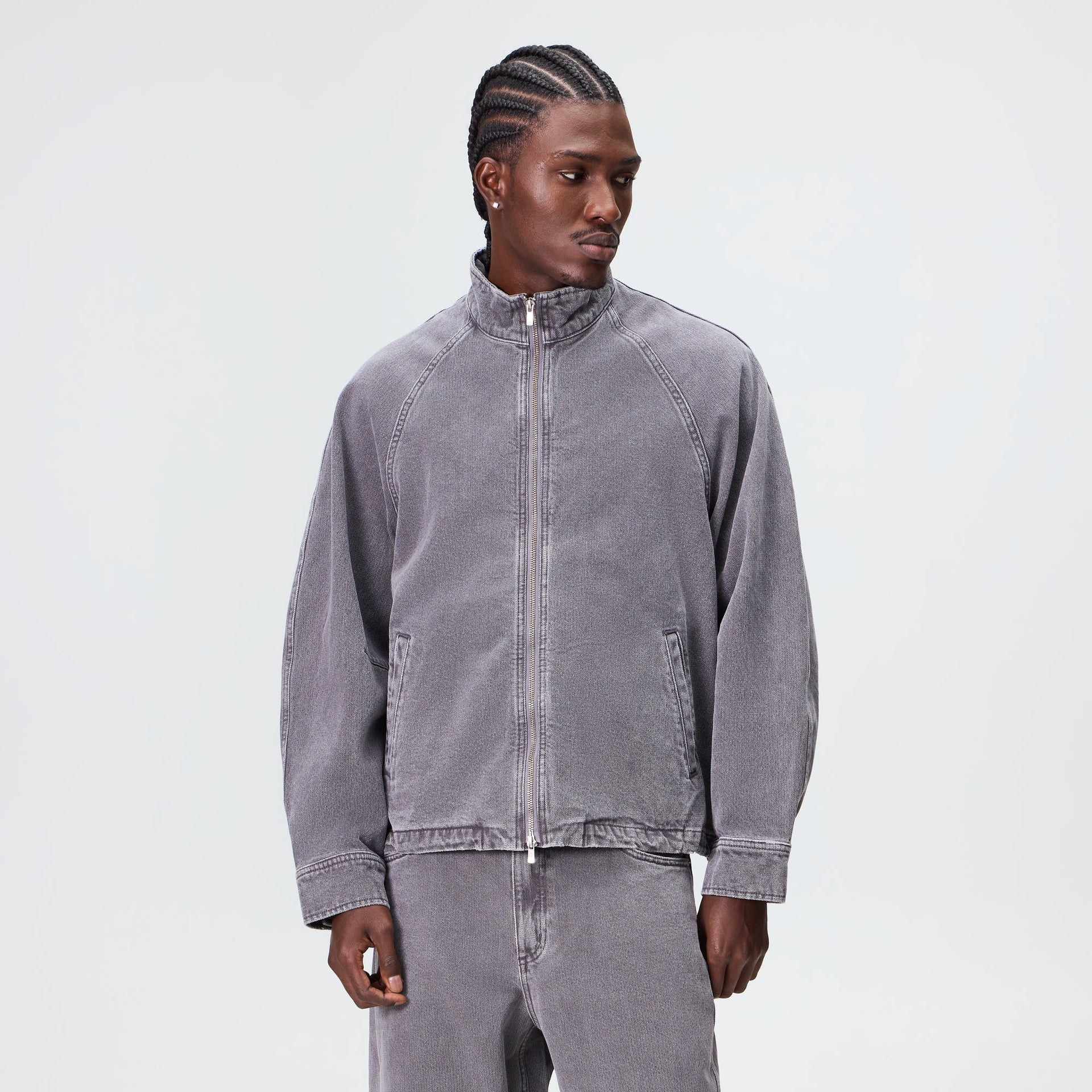 Kith Herringbone Denim Efron Track Jacket - Mineral