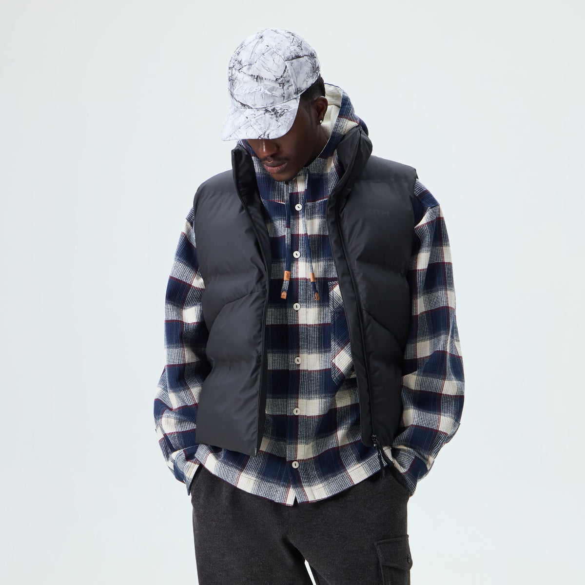 Kith Stretch Polyester Filmore Puffer Vest - Black