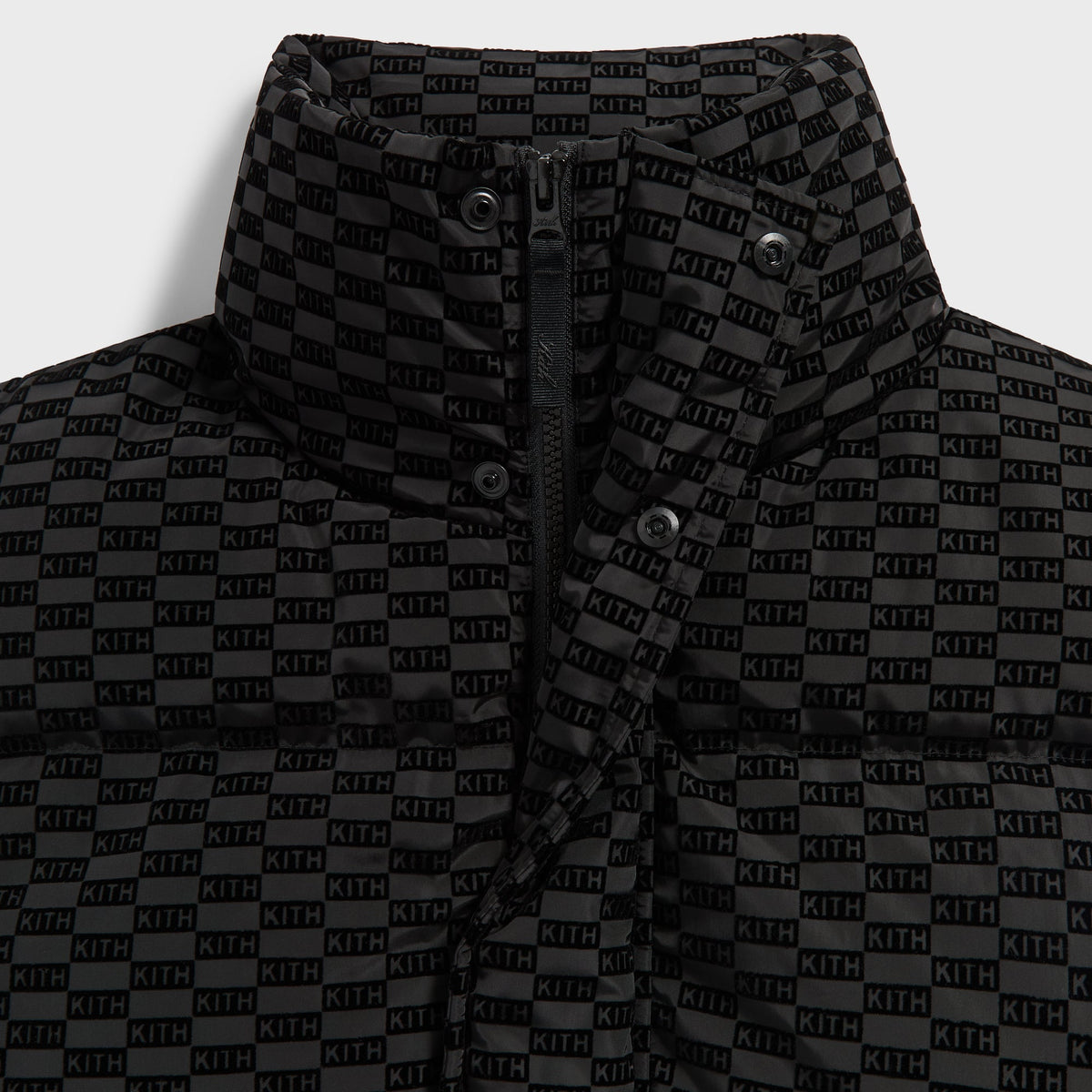 Kith Flocked Monogram Westley Convertible Puffer - Black