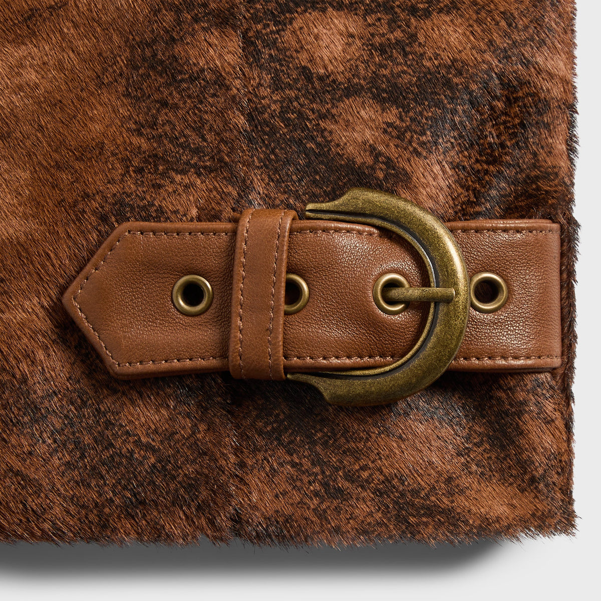&Kin Deer Print Ponyhair Vail Jacket - Nougat