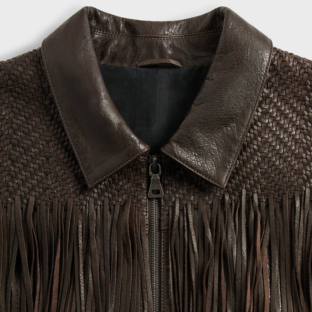 &Kin Leather Fringe Oren Blouson Jacket - Zoom