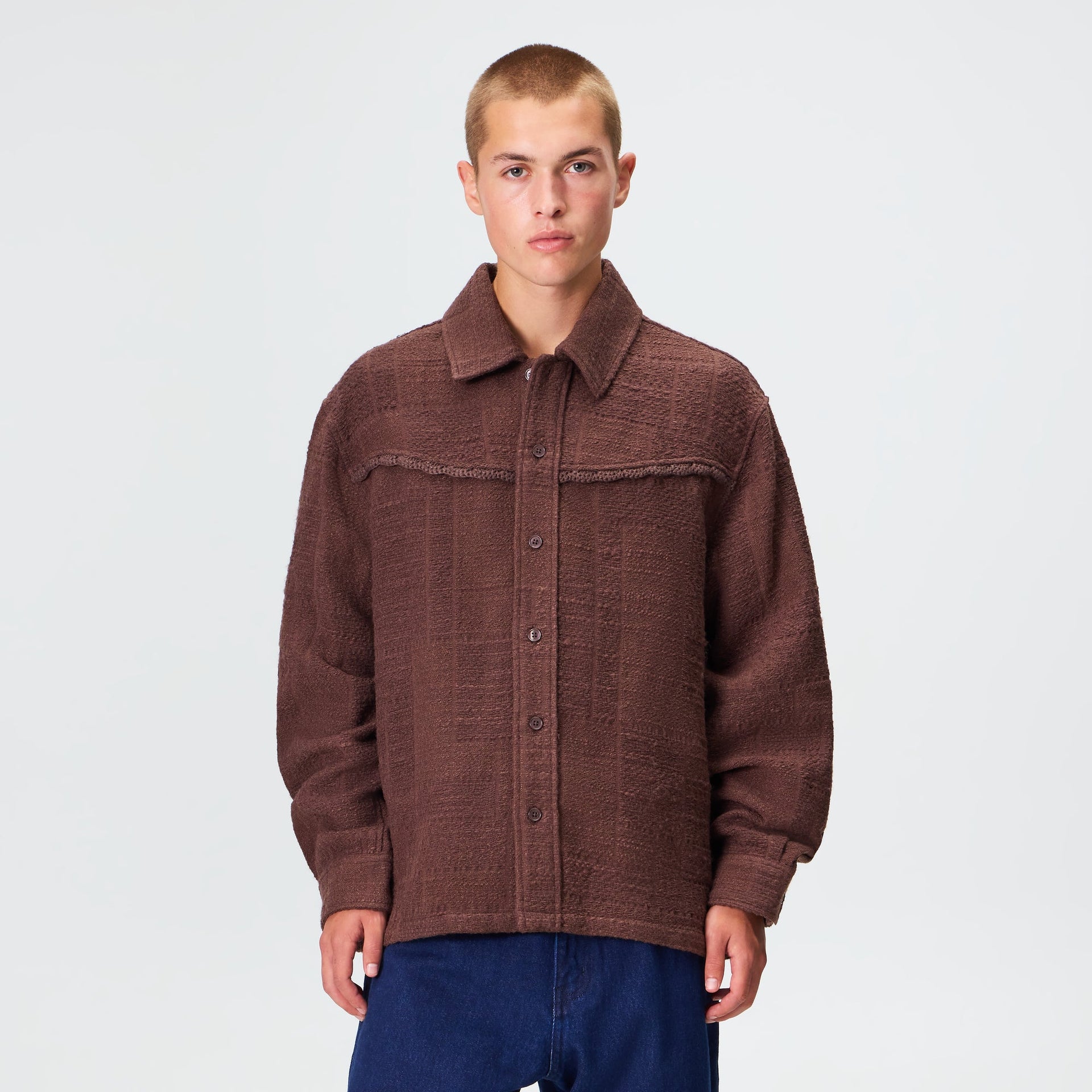 Kith Patchwork Tweed Johnson Shirt - Saddle