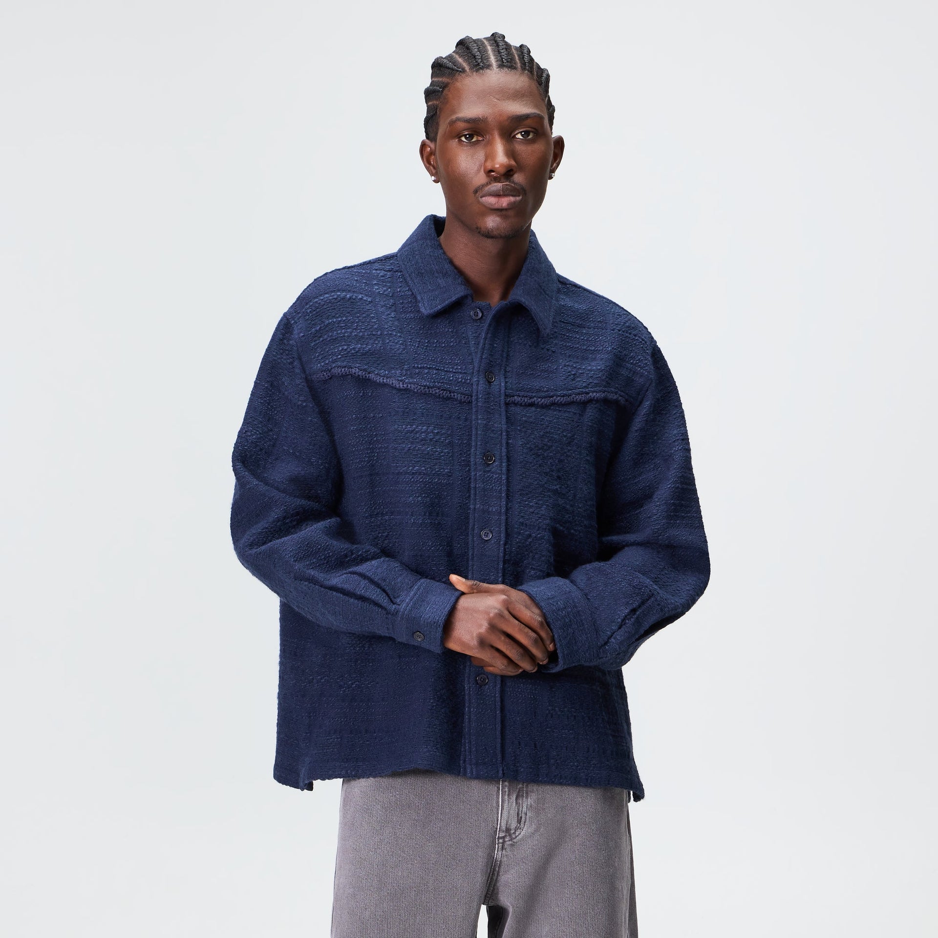 Kith Patchwork Tweed Johnson Shirt - Nocturnal