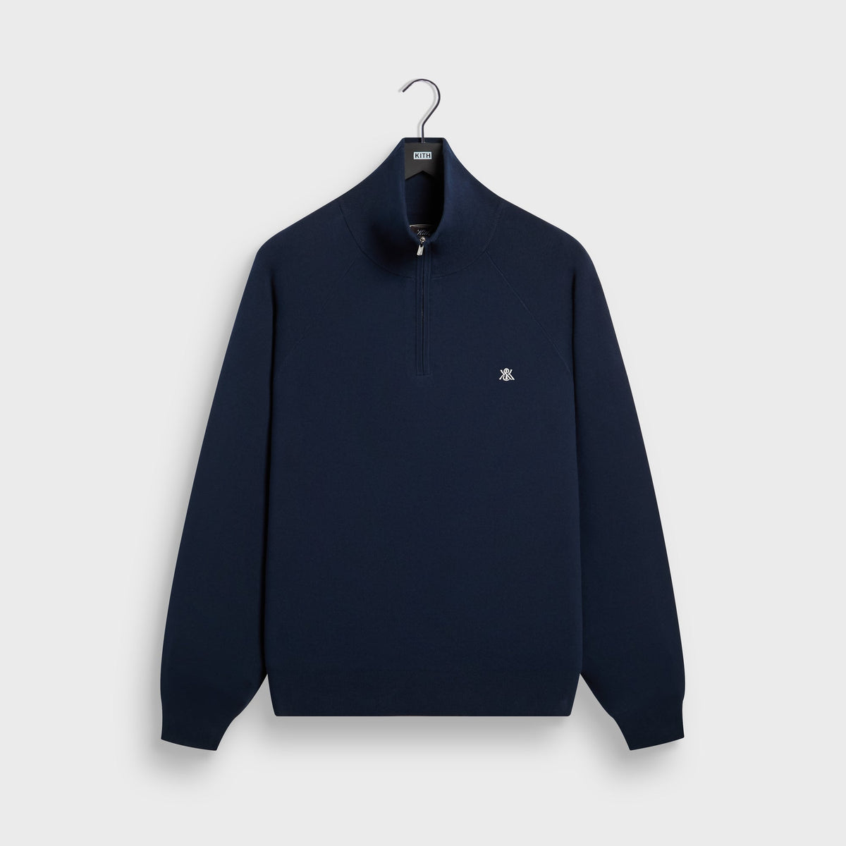 Kith Compact Cotton Knit Javier Quarter Zip Pullover - Nocturnal