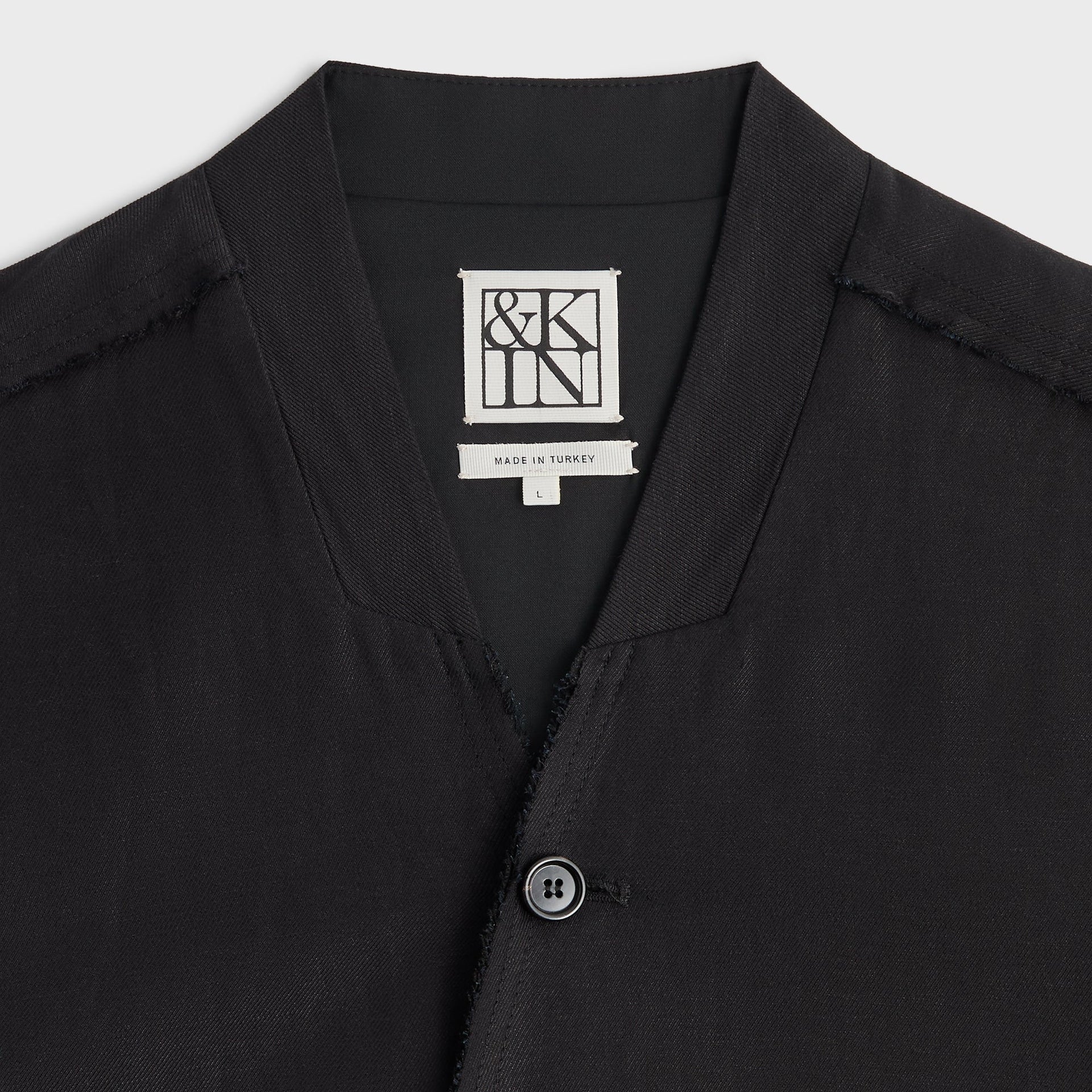 &Kin Long Sleeve Linen Rayon Twill Mathis Shirt - Black - PH