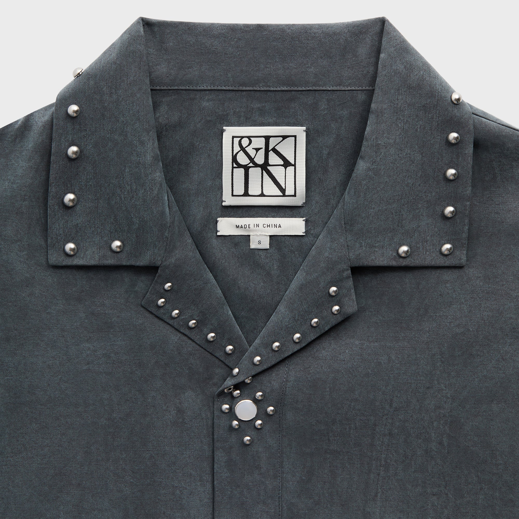 &Kin Studded Cupro Linen Sawyer Shirt - Somber – Kith Japan