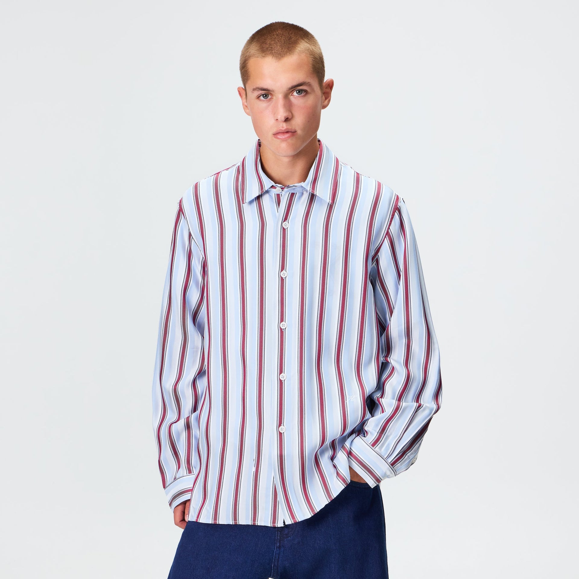 Kith Striped Jacquard Thompson Shirt - Tin