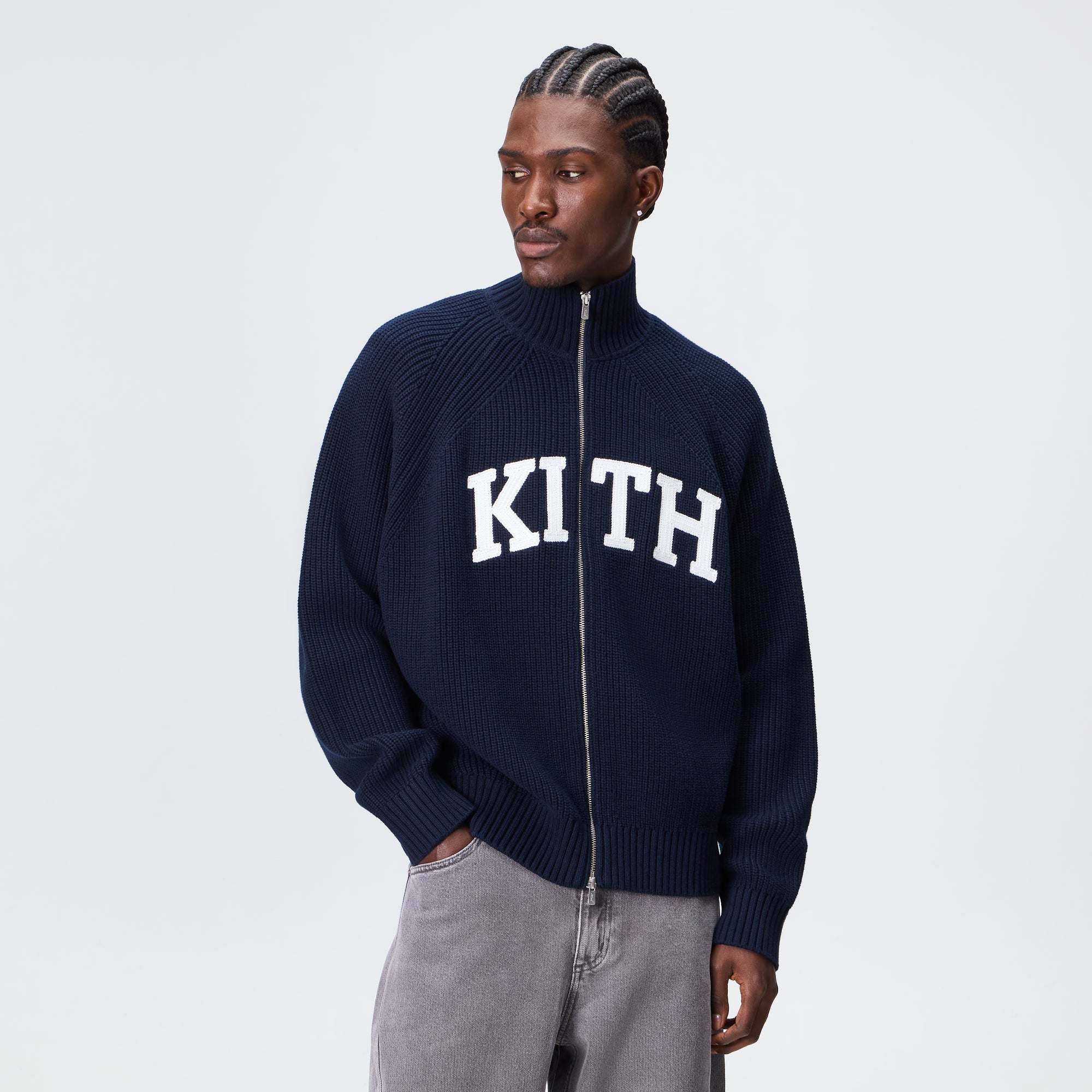 Kith Eric Zip Up Sweatshirt - Nocturnal – Kith Japan