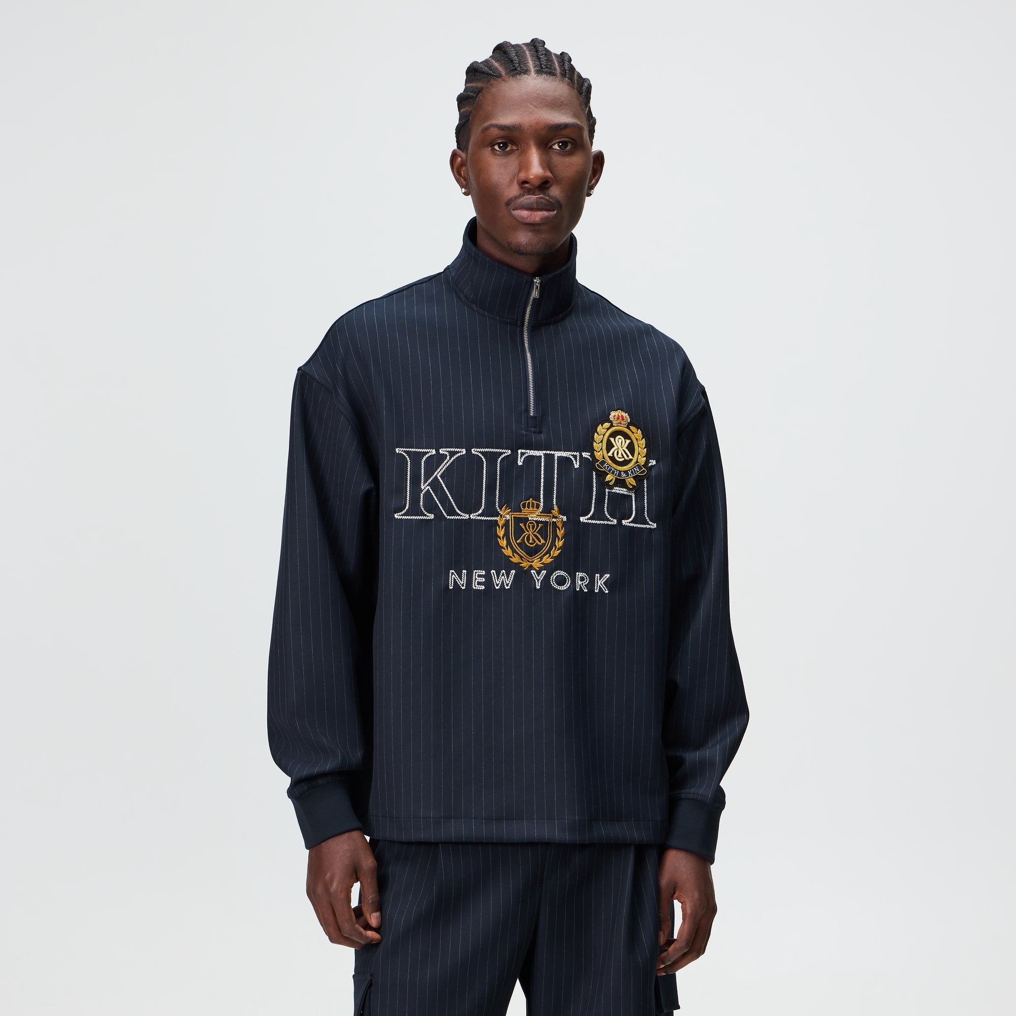 Kith Double Weave Nelson Quarter Zip - Nocturnal – Kith Japan